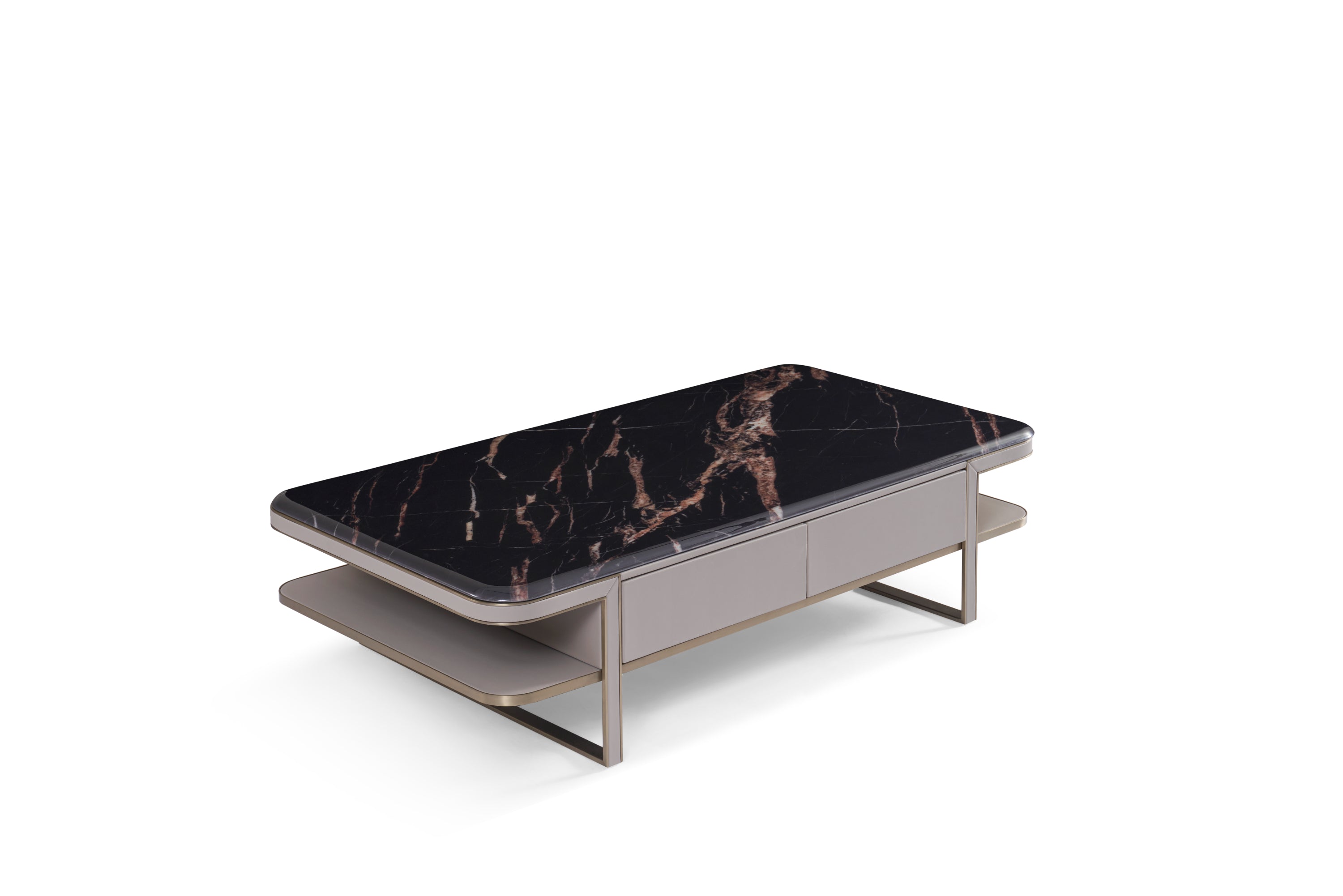 Light Luxury Square Marble Double-decker DC3-053-1 Coffee Table DD