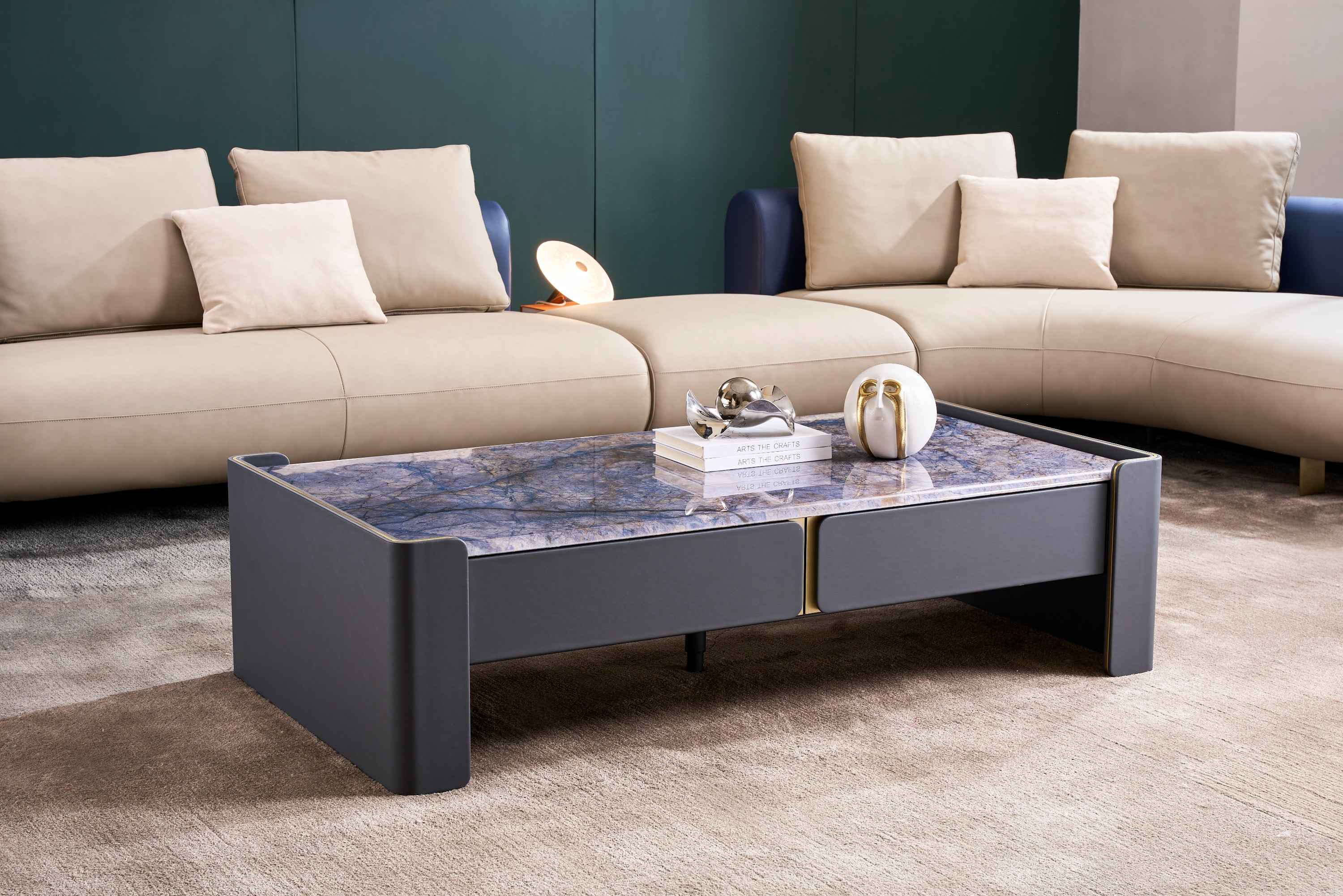 Italian minimalist AB04 leather sofa DJ5-052 Sofa