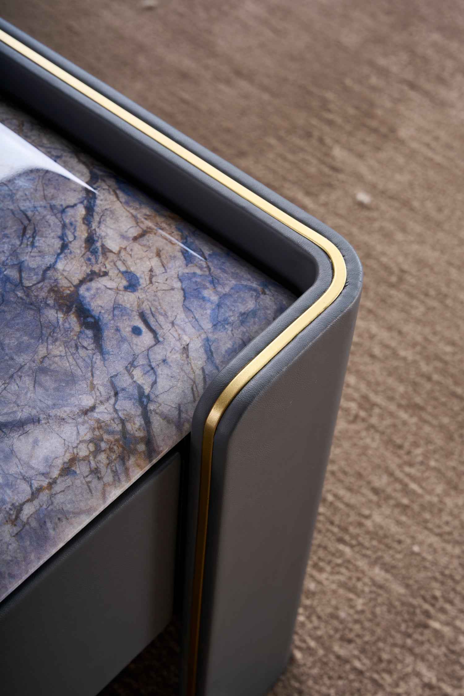 Italian Light Luxury Square Hardware Veneer DC3-055-1 DC3-055-3 Marble Tea Table