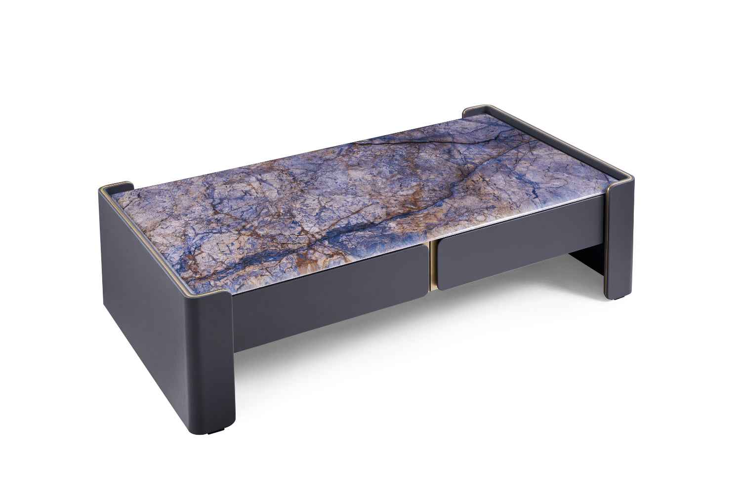 Italian Light Luxury Square Hardware Veneer DC3-055-1 DC3-055-3 Marble Tea Table
