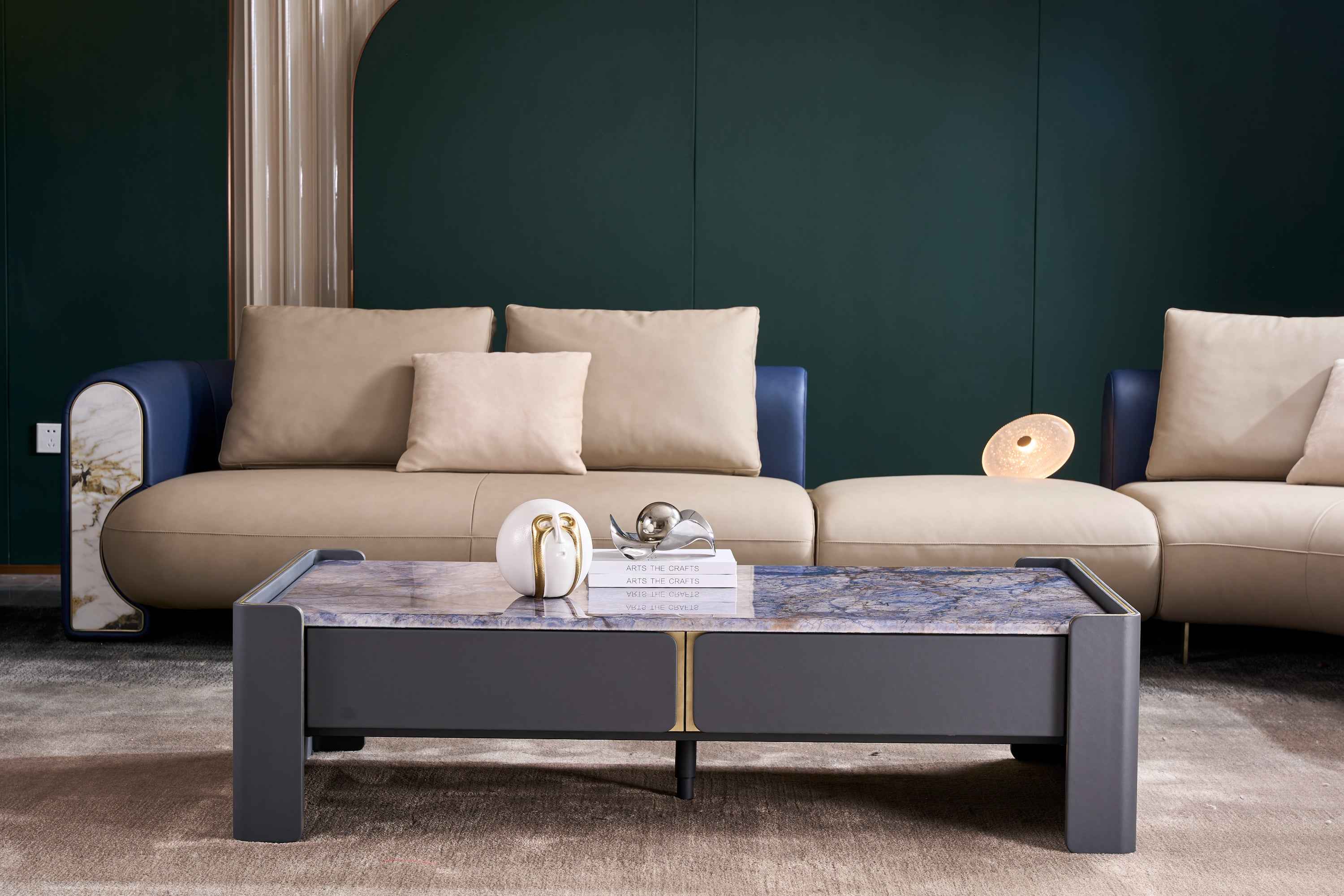 Italian minimalist AB04 leather sofa DJ5-052 Sofa