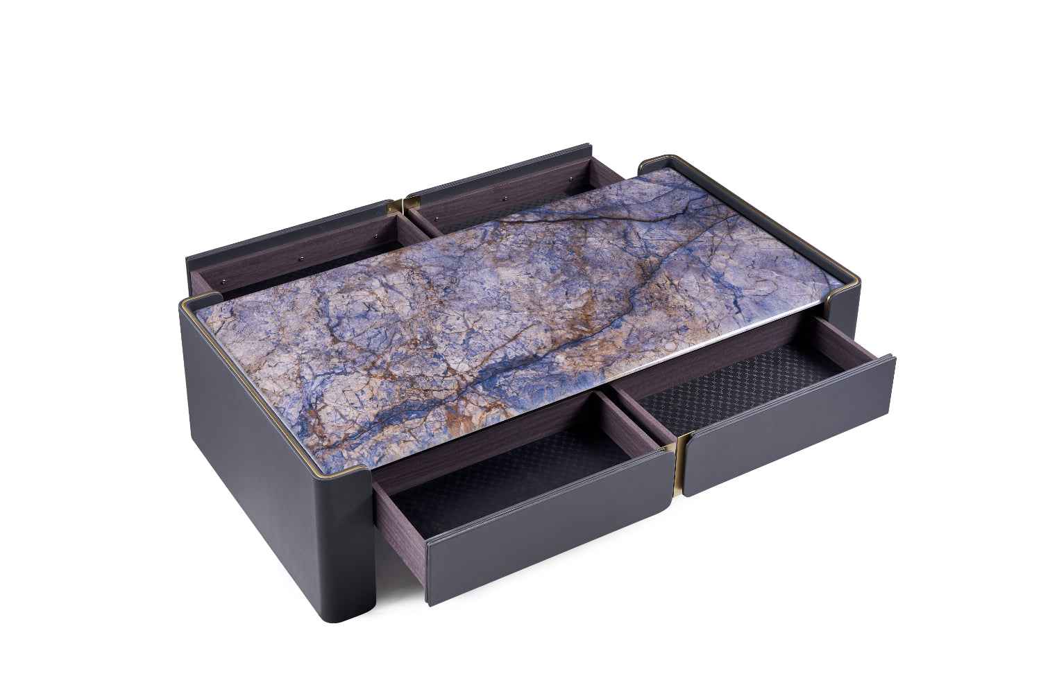 Italian Light Luxury Square Hardware Veneer DC3-055-1 DC3-055-3 Marble Tea Table