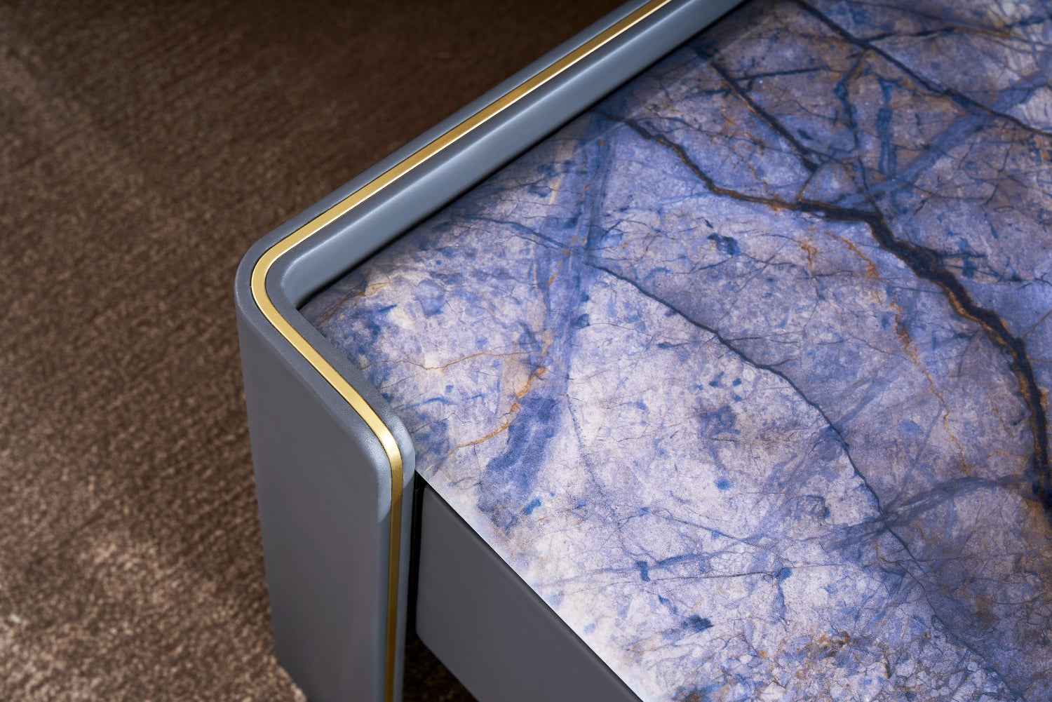 Italian Light Luxury Square Hardware Veneer DC3-055-1 DC3-055-3 Marble Tea Table