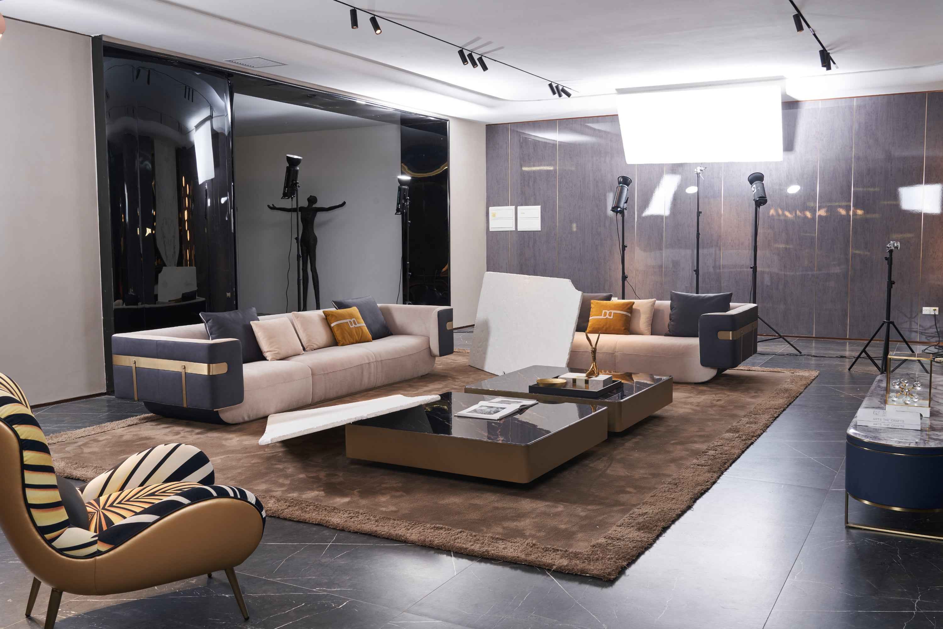 Italian minimalist A66 leather sofa DJ5-051 Sofa