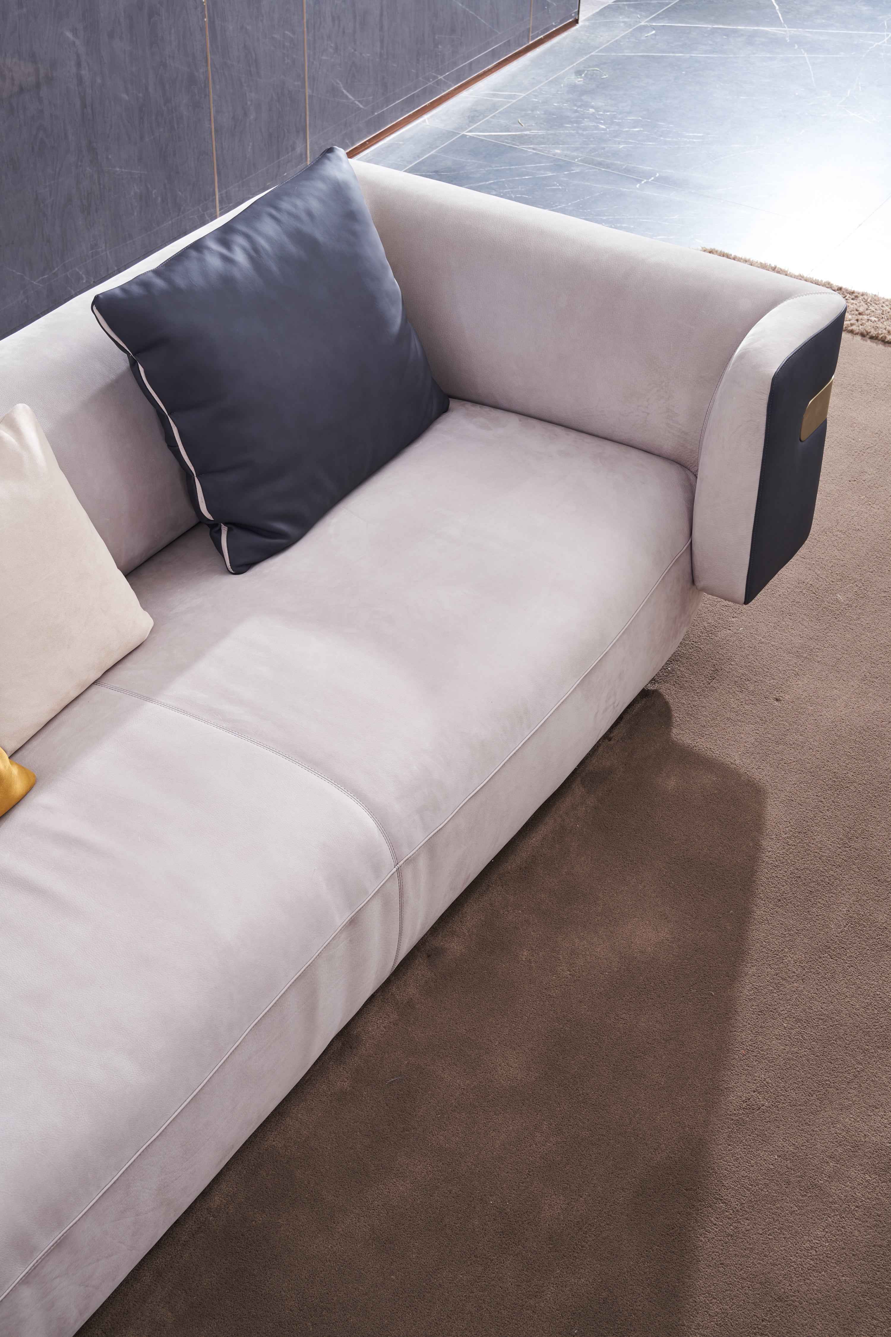 Italian minimalist A66 leather sofa DJ5-051 Sofa