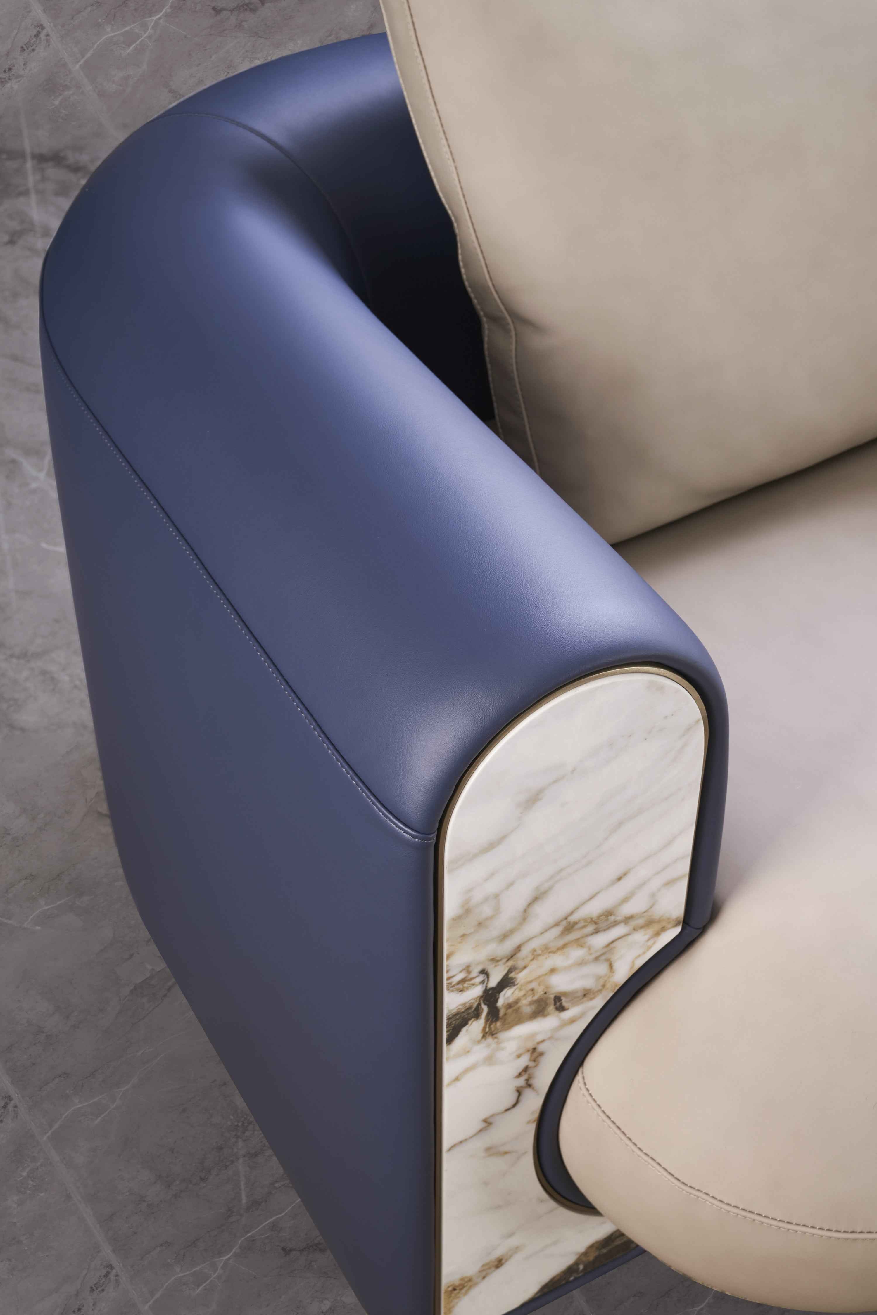 Italian minimalist AB04 leather sofa DJ5-052 Sofa