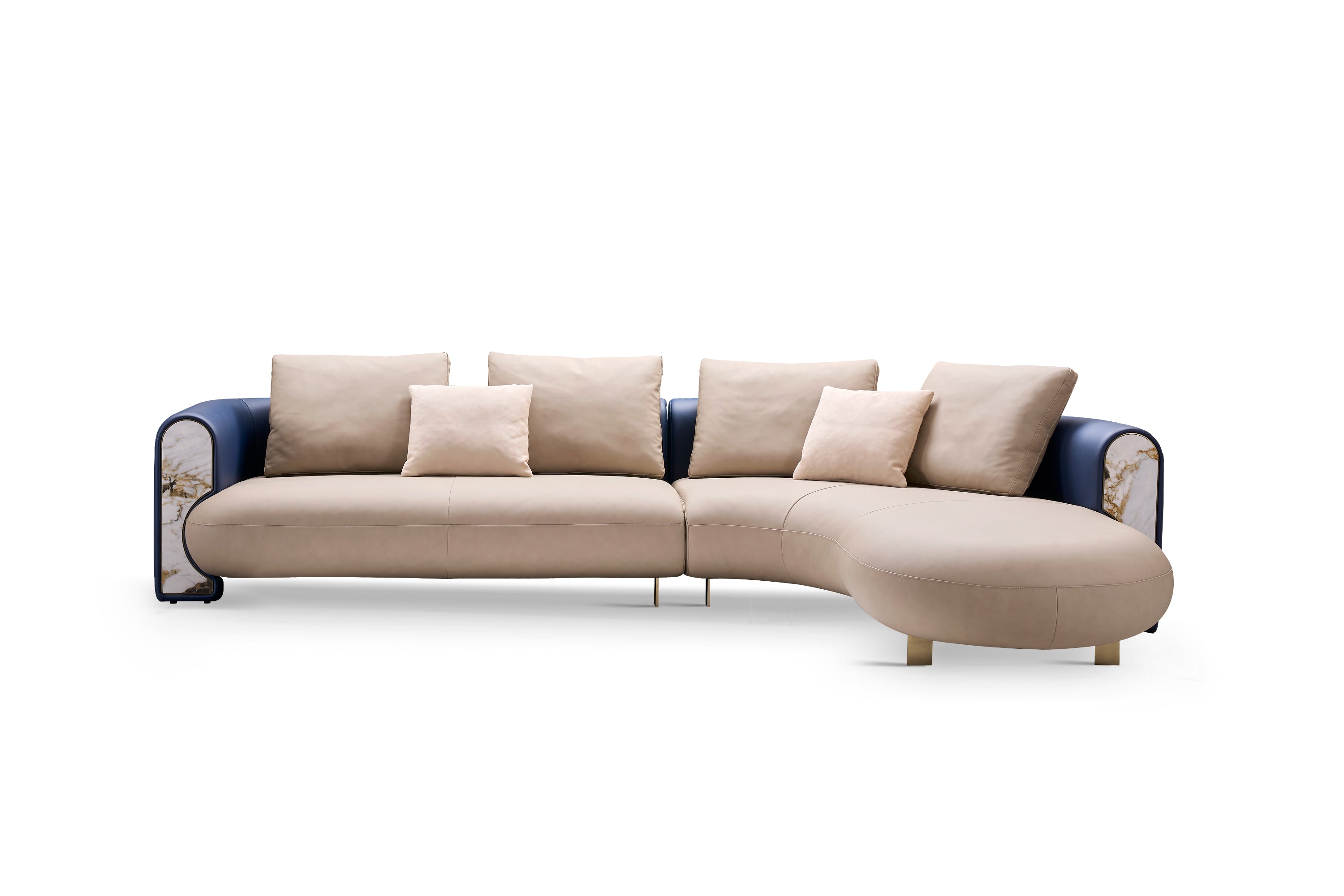 Italian minimalist AB04 leather sofa DJ5-052 Sofa DD