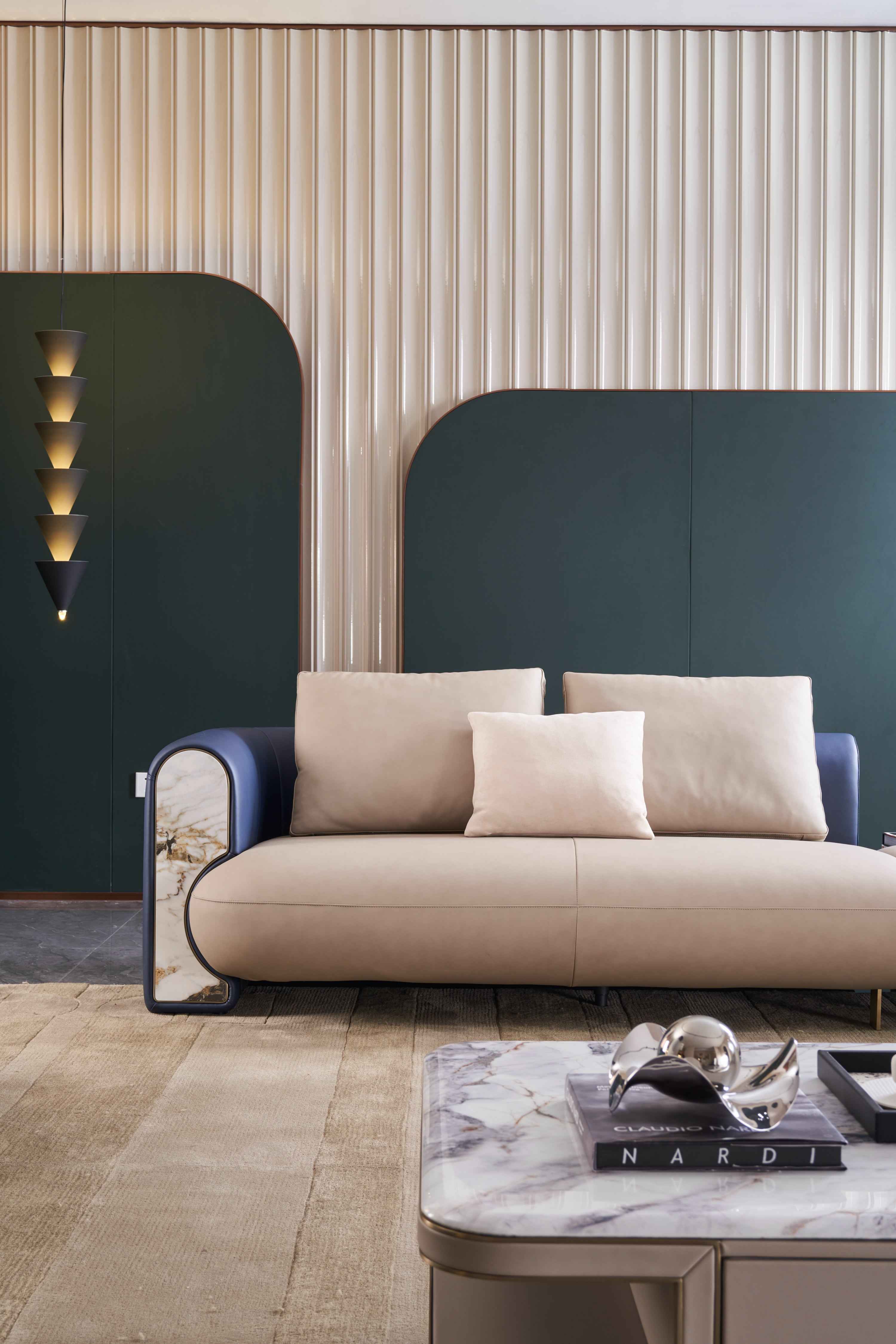 Italian minimalist AB04 leather sofa DJ5-052 Sofa