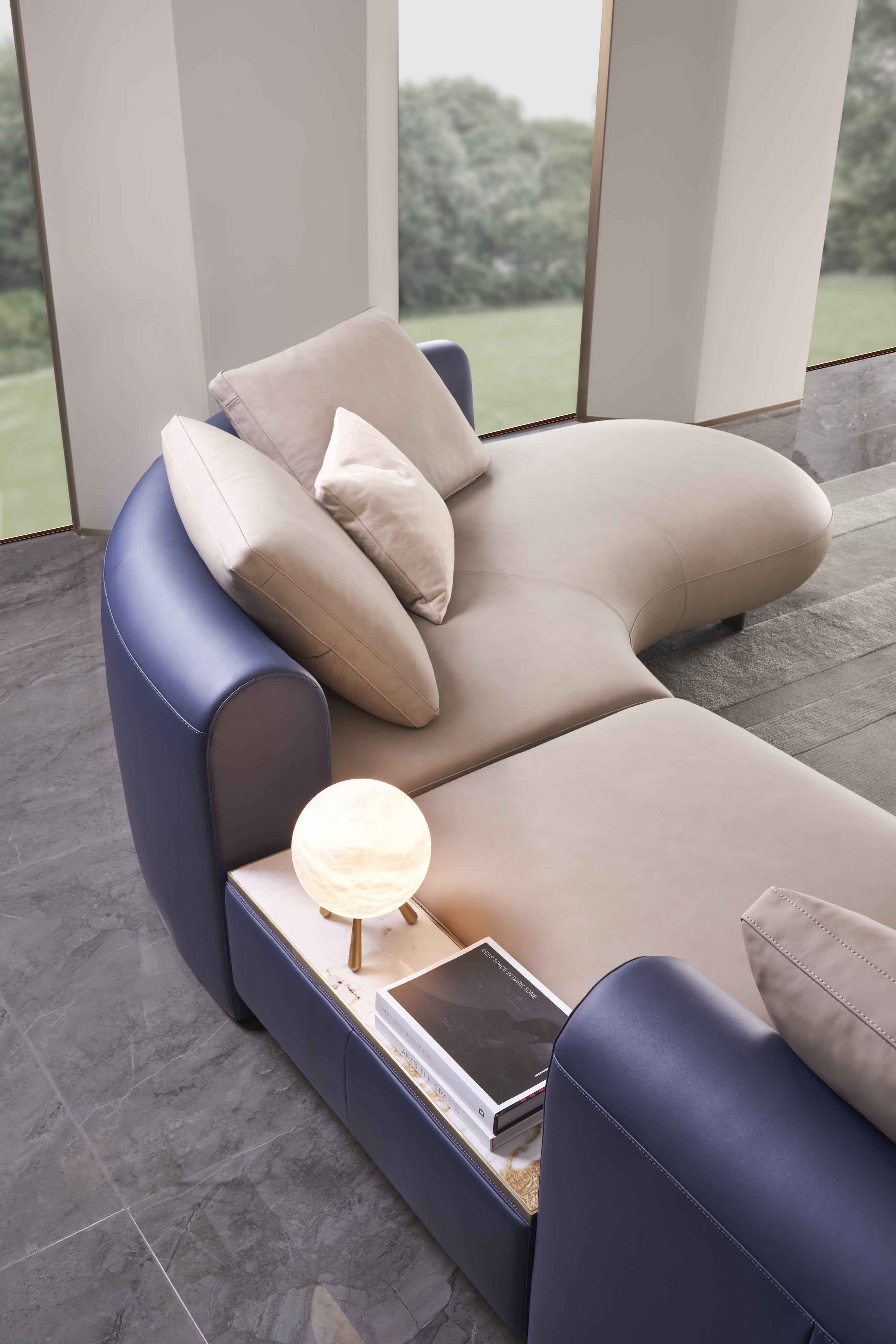 Italian minimalist AB04 leather sofa DJ5-052 Sofa