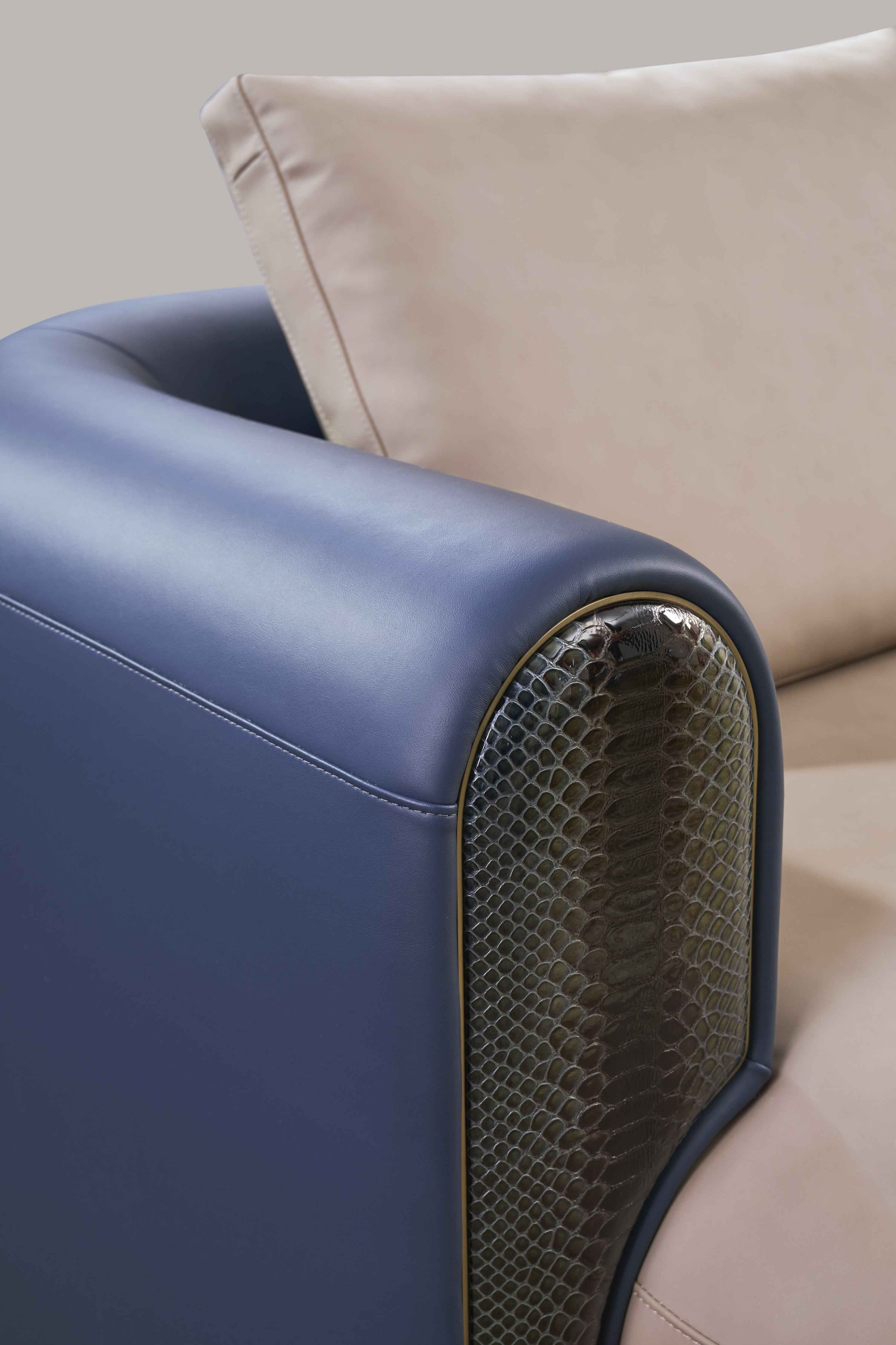 Italian minimalist AB04 leather sofa DJ5-052 Sofa