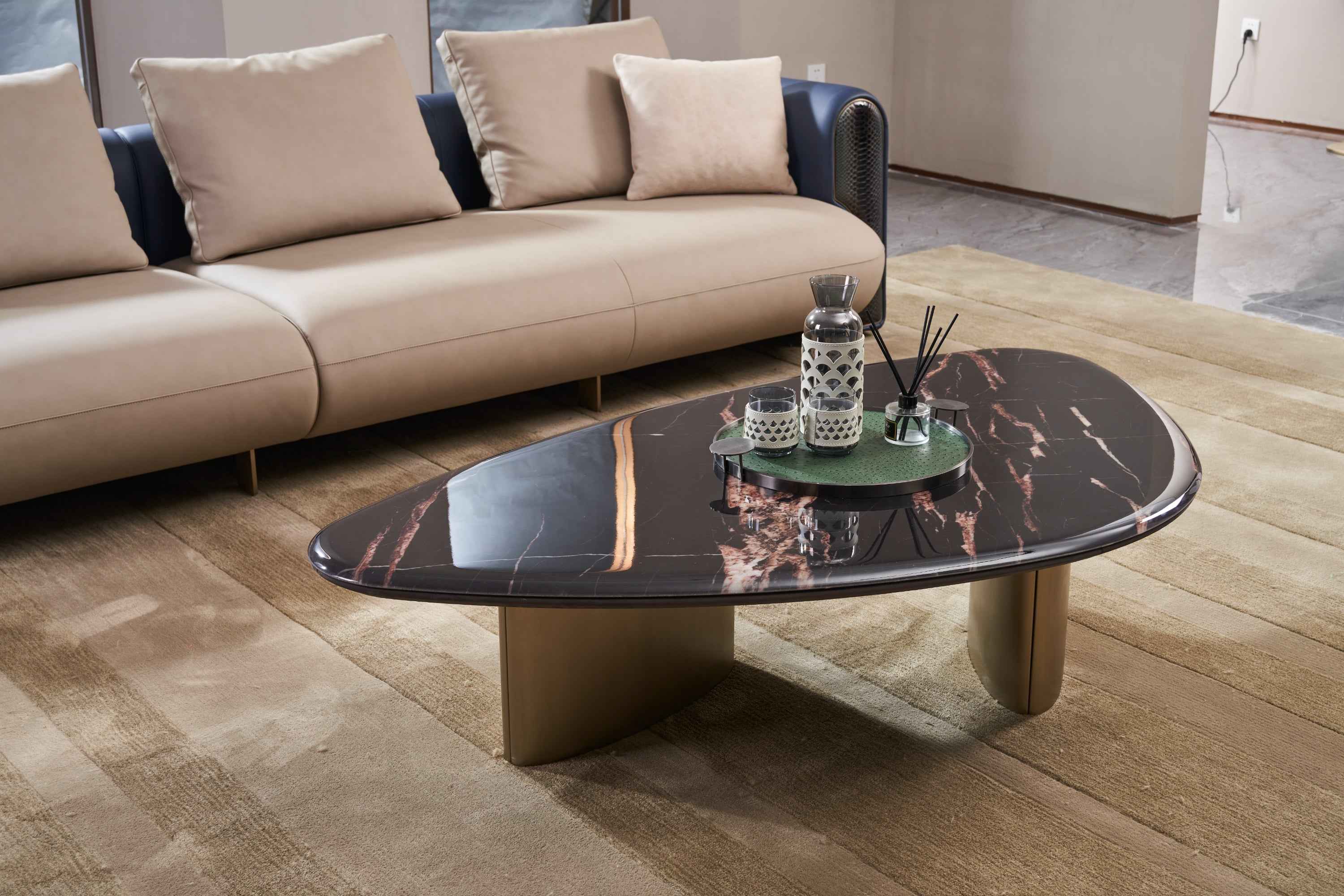 Italian minimalist AB04 leather sofa DJ5-052 Sofa