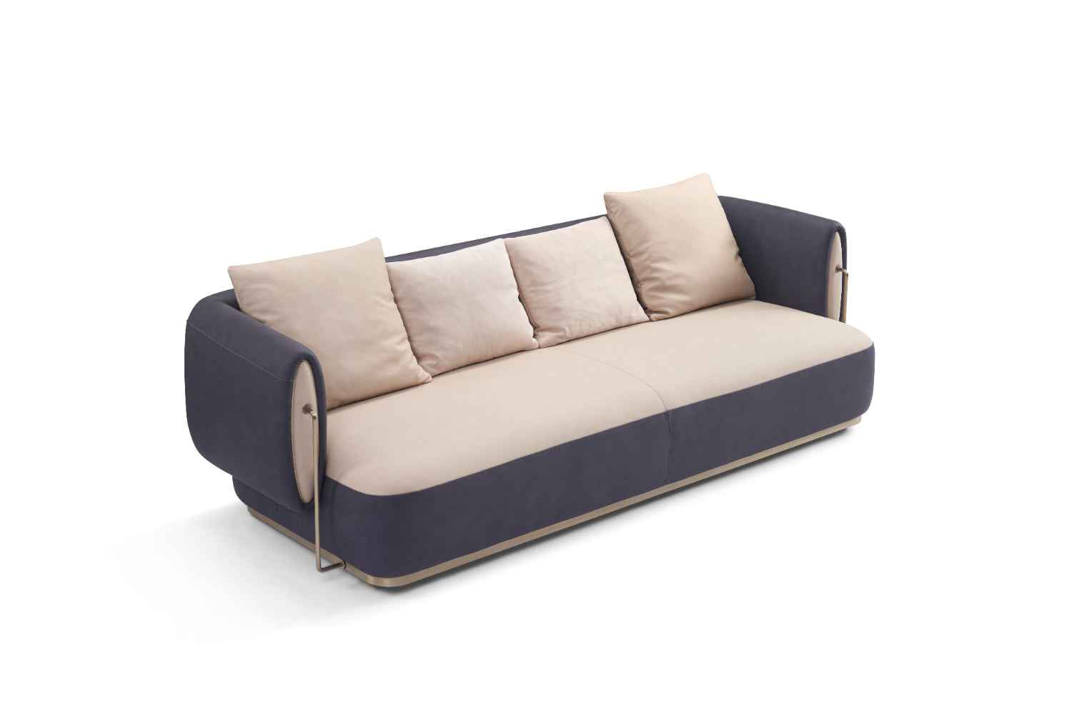 Modern Minimalist Full Leather Grey Sofa DJ5-060 Sofa