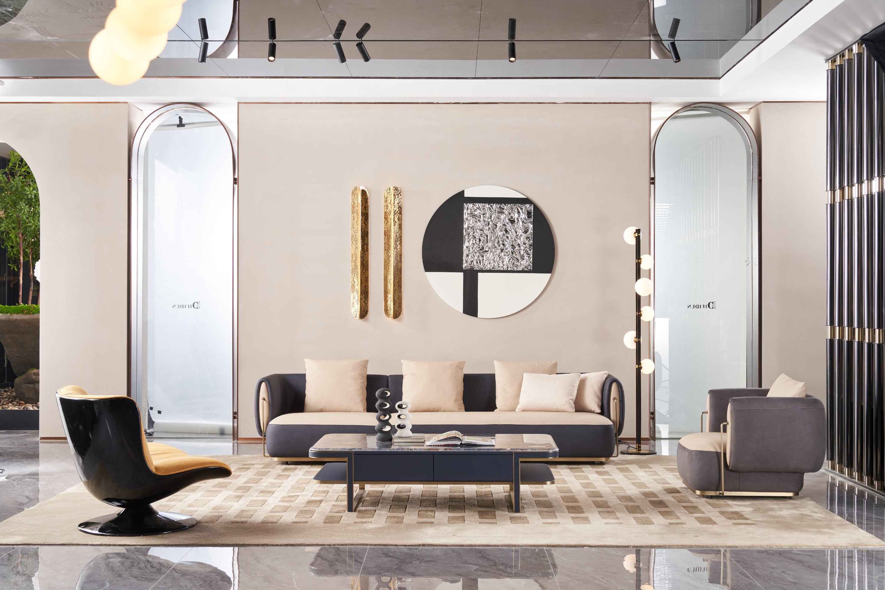 Light Luxury Square Marble Double-decker DC3-053-1 Coffee Table