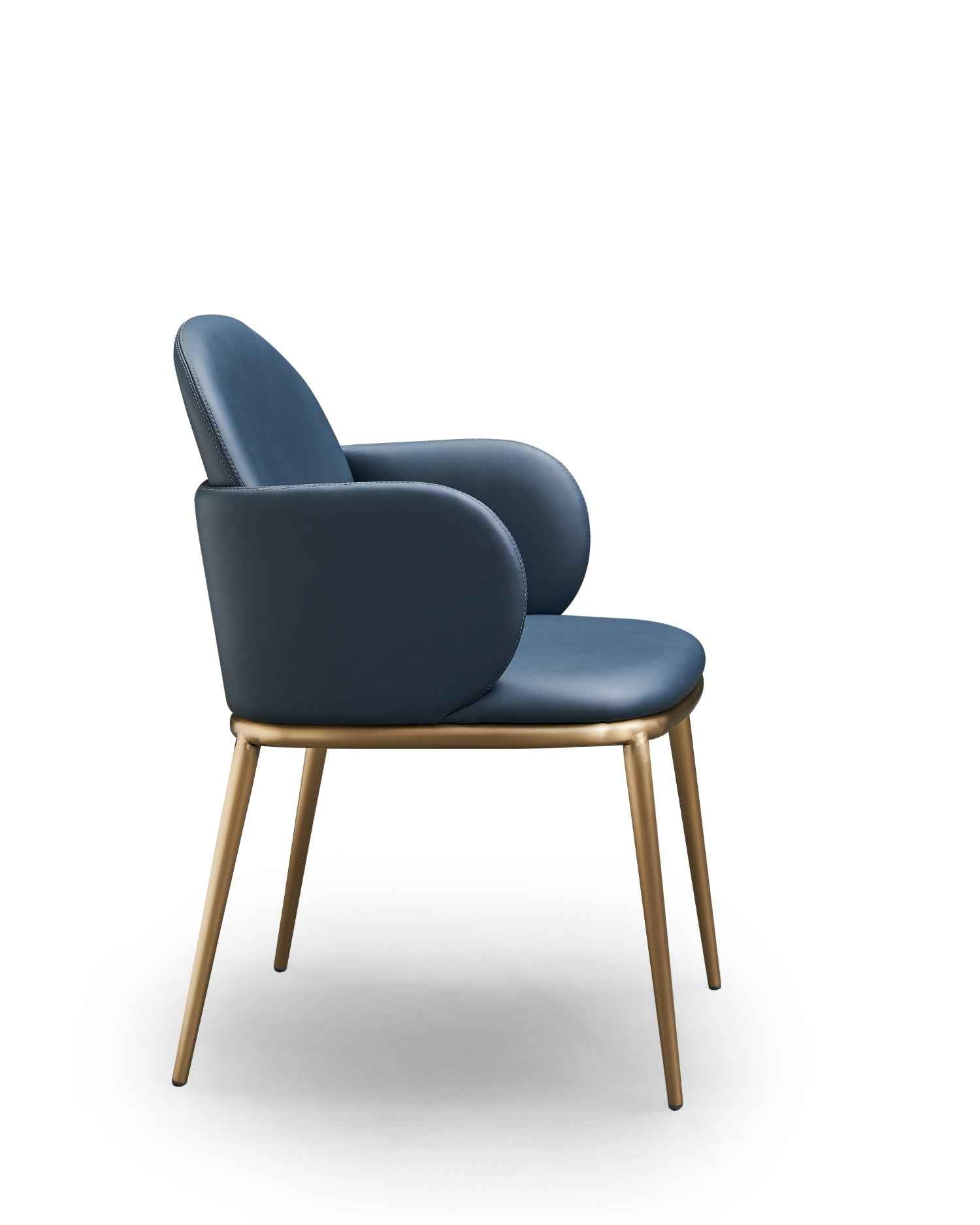 Italian minimalist style all-leather blue dining chair HB5-2017-1 dining chair