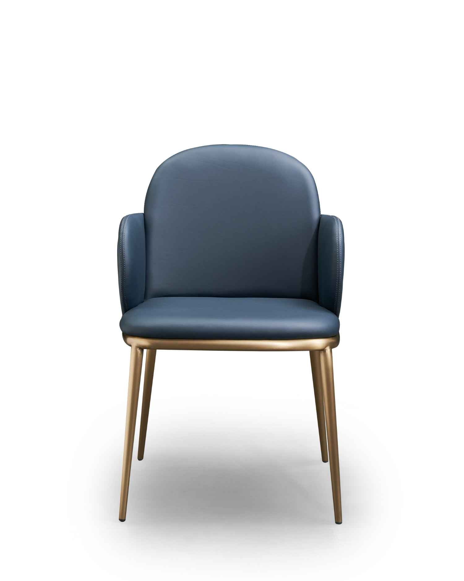 Italian minimalist style all-leather blue dining chair HB5-2017-1 dining chair