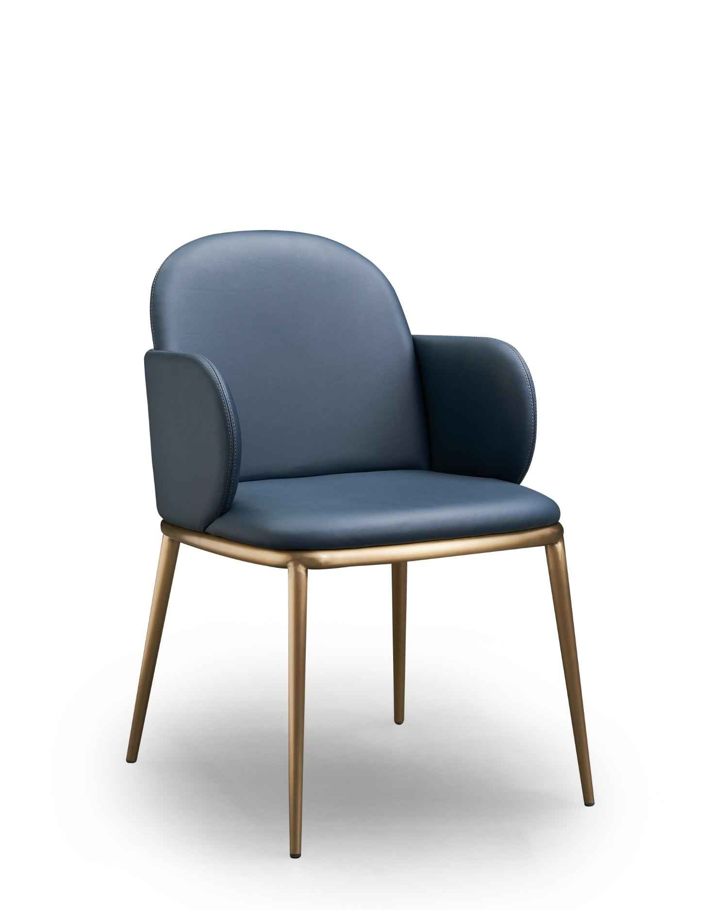 Italian minimalist style all-leather blue dining chair HB5-2017-1 dining chair