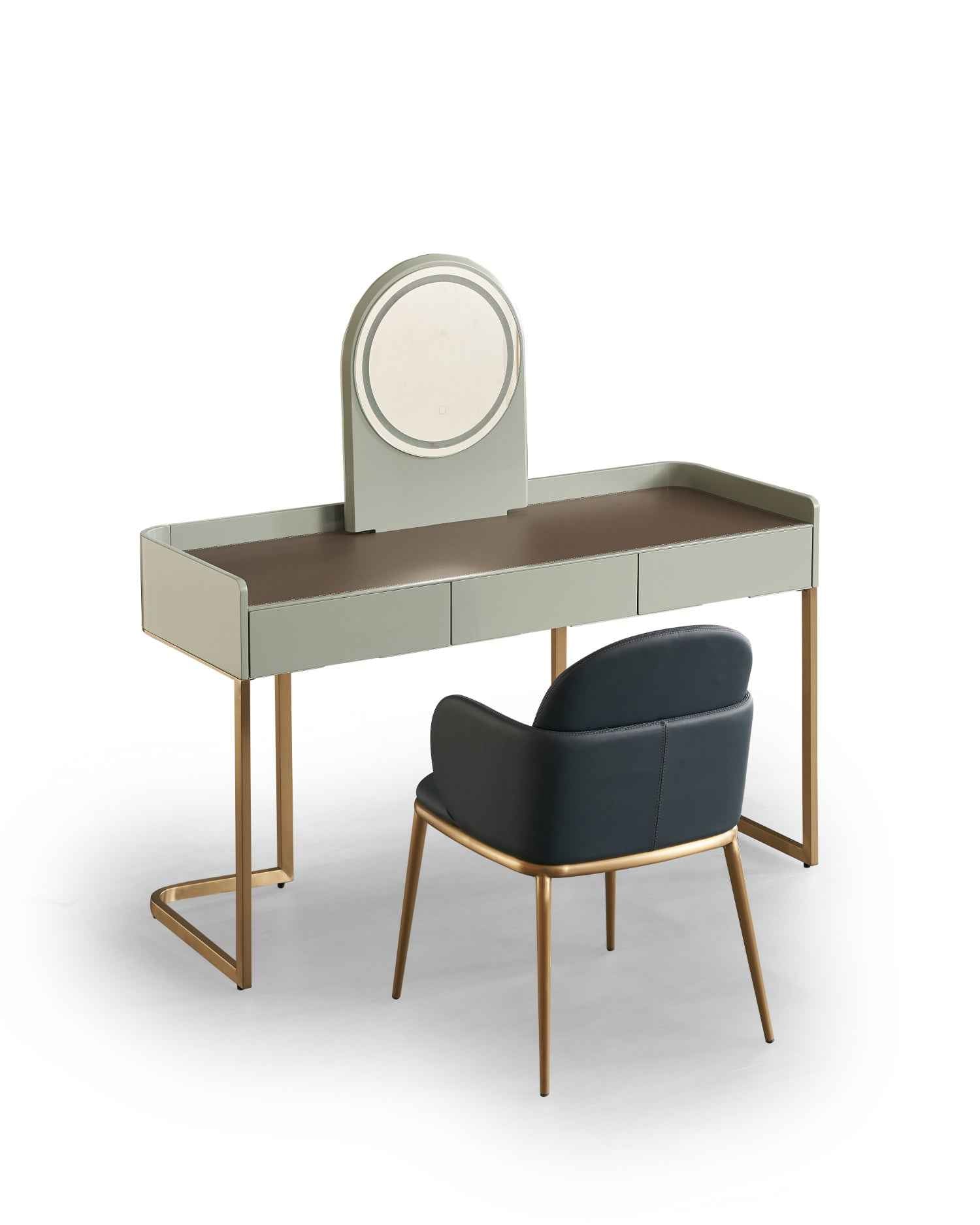 Italian minimalist style all-leather blue dining chair HB5-2017-1 dining chair