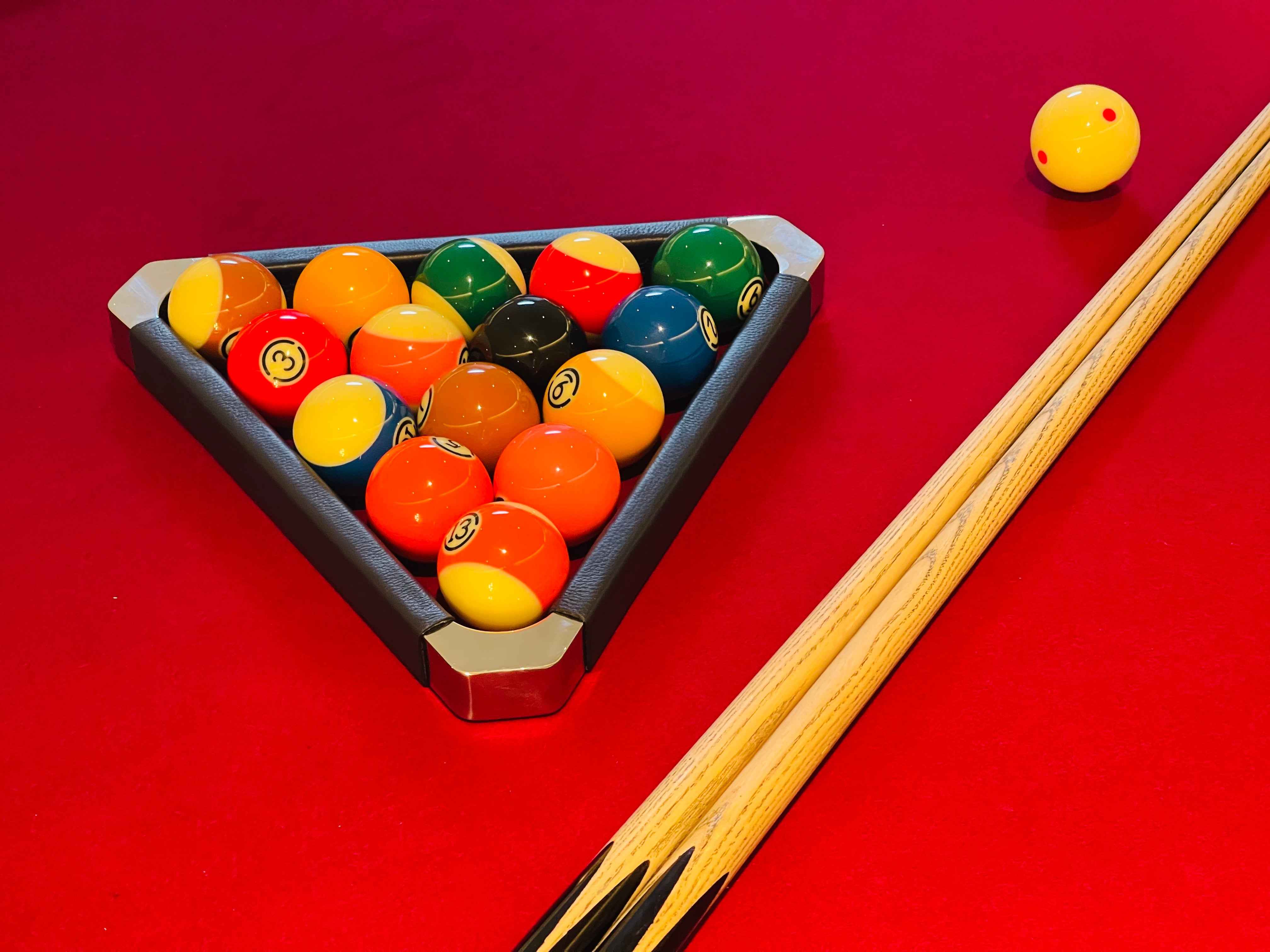 A set of billiards pool table