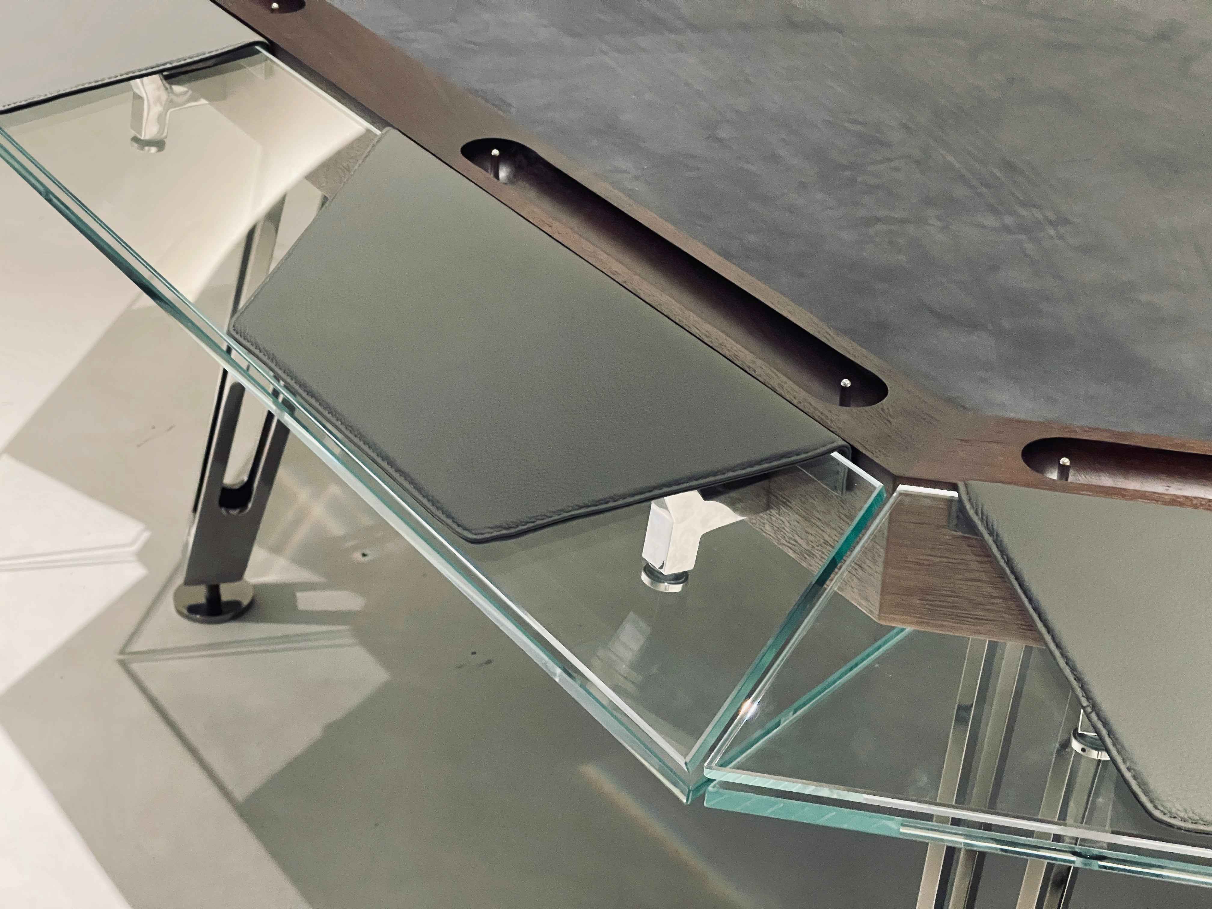 Black Walnut CRYSTAL GLASS TEN SEAT CHESS AND CARD TABLE Poker TABLE