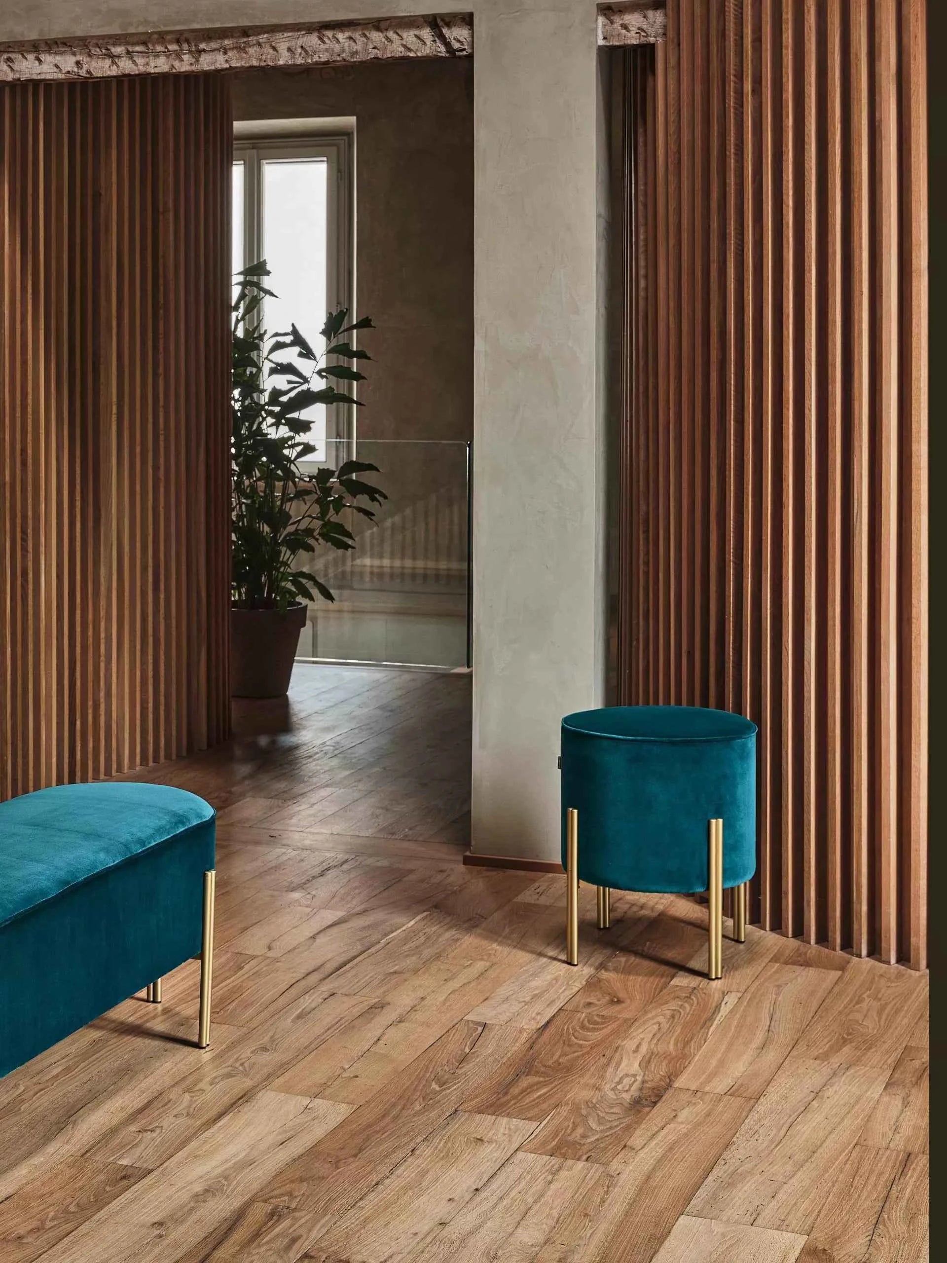 Italian minimalist FA96 full leather long tea stool VD5-1907-1 Tea stool