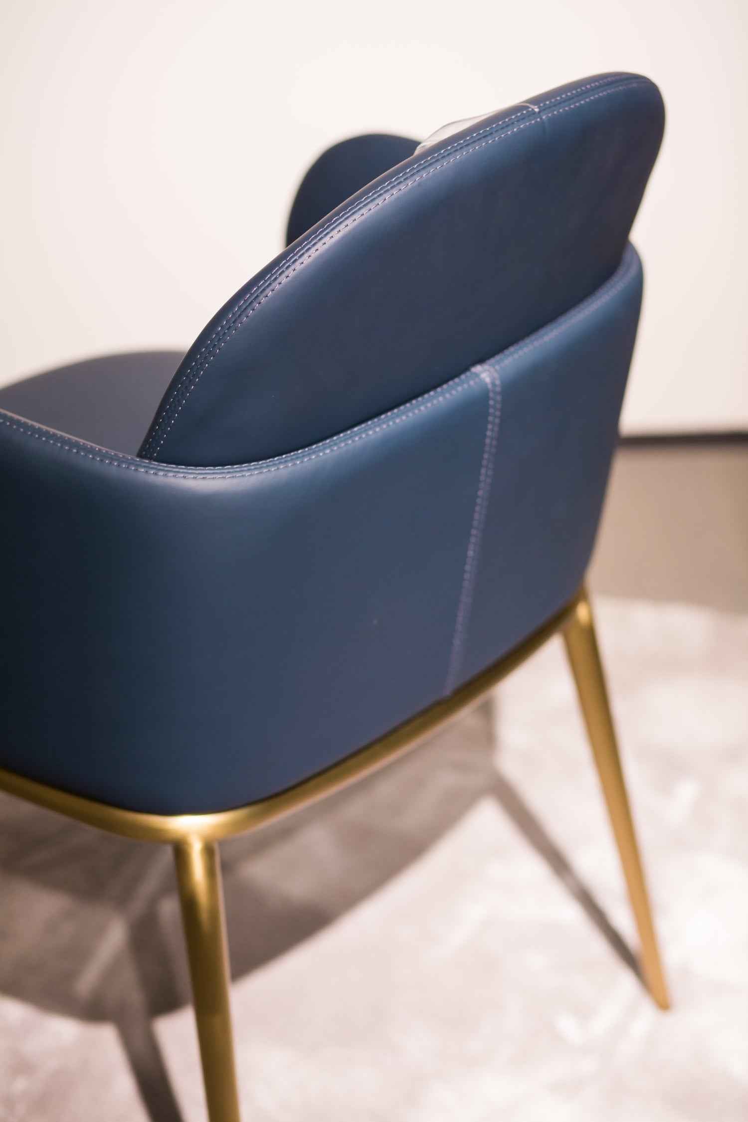 Italian minimalist style all-leather blue dining chair HB5-2017-1 dining chair