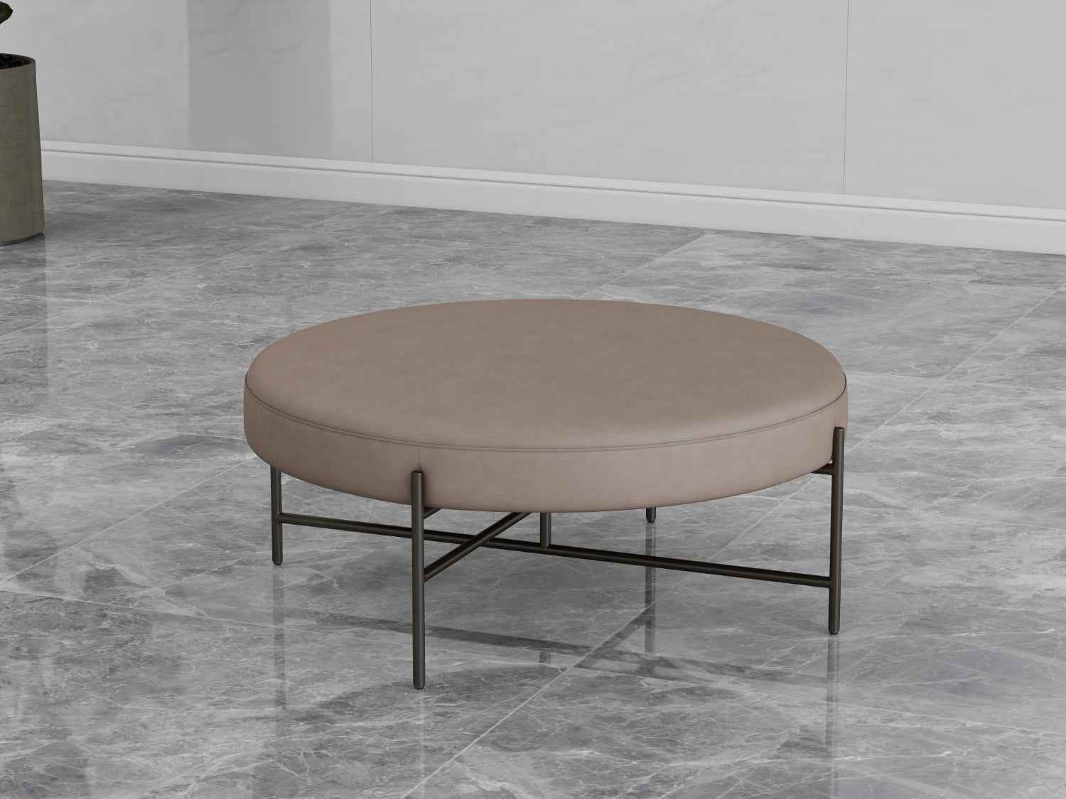 Luxury Leather Round Metal VD3-2071-1 Round Stool