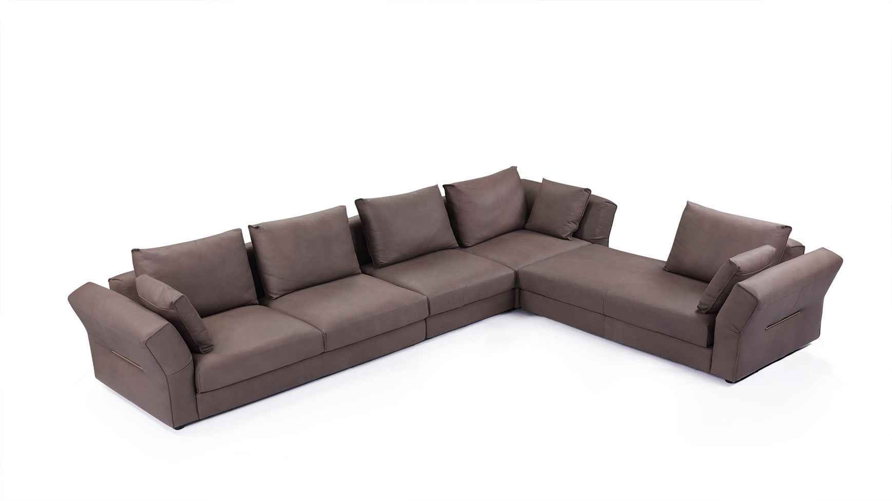 The perfect combination of practicality and art red acorn wood strip Italian minimalist sofa VJ1-1829 sofa