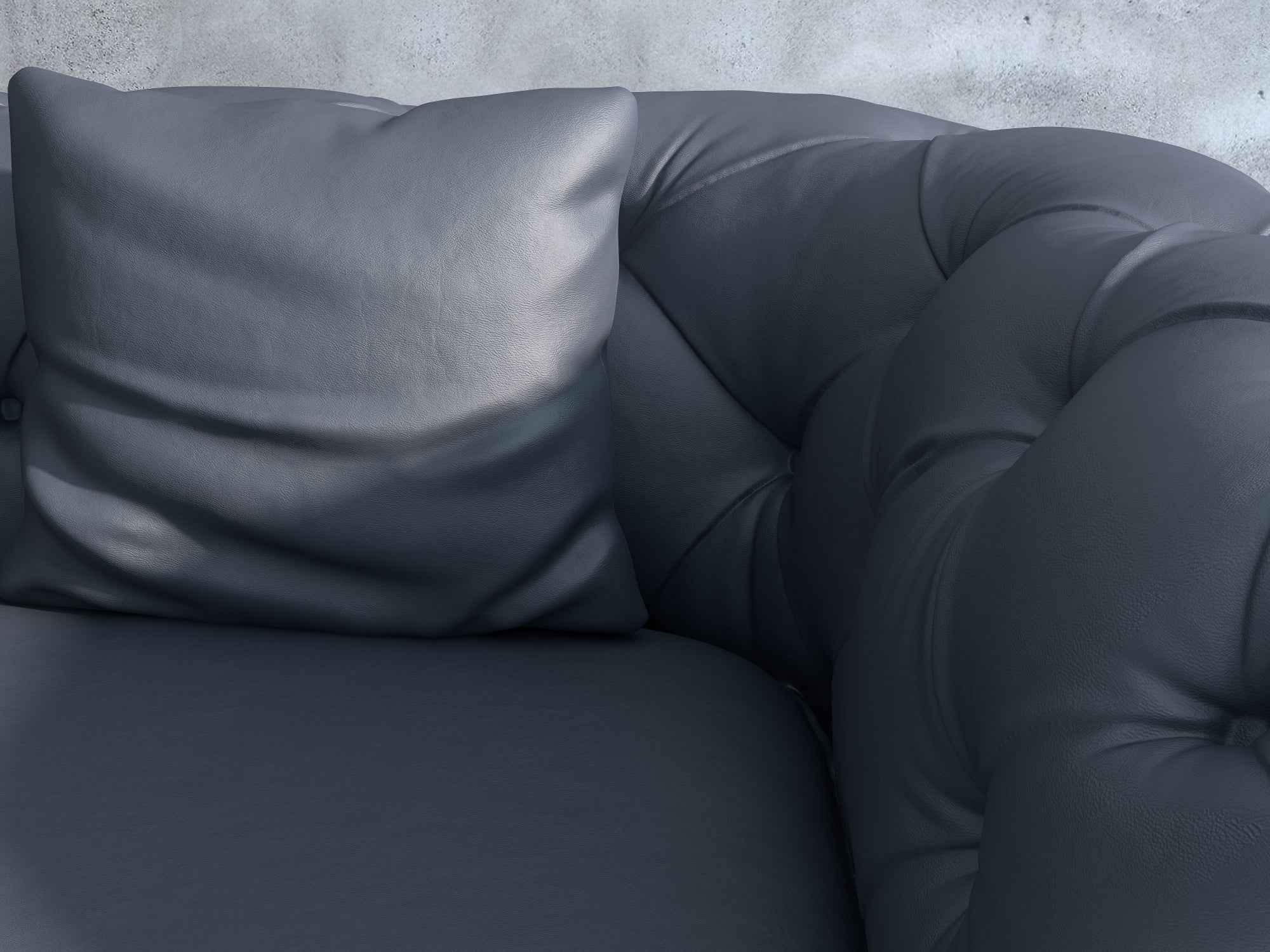 Italian minimalist A60 leather sofa with waist pillow and throw pillow VJ5-2006 sofa