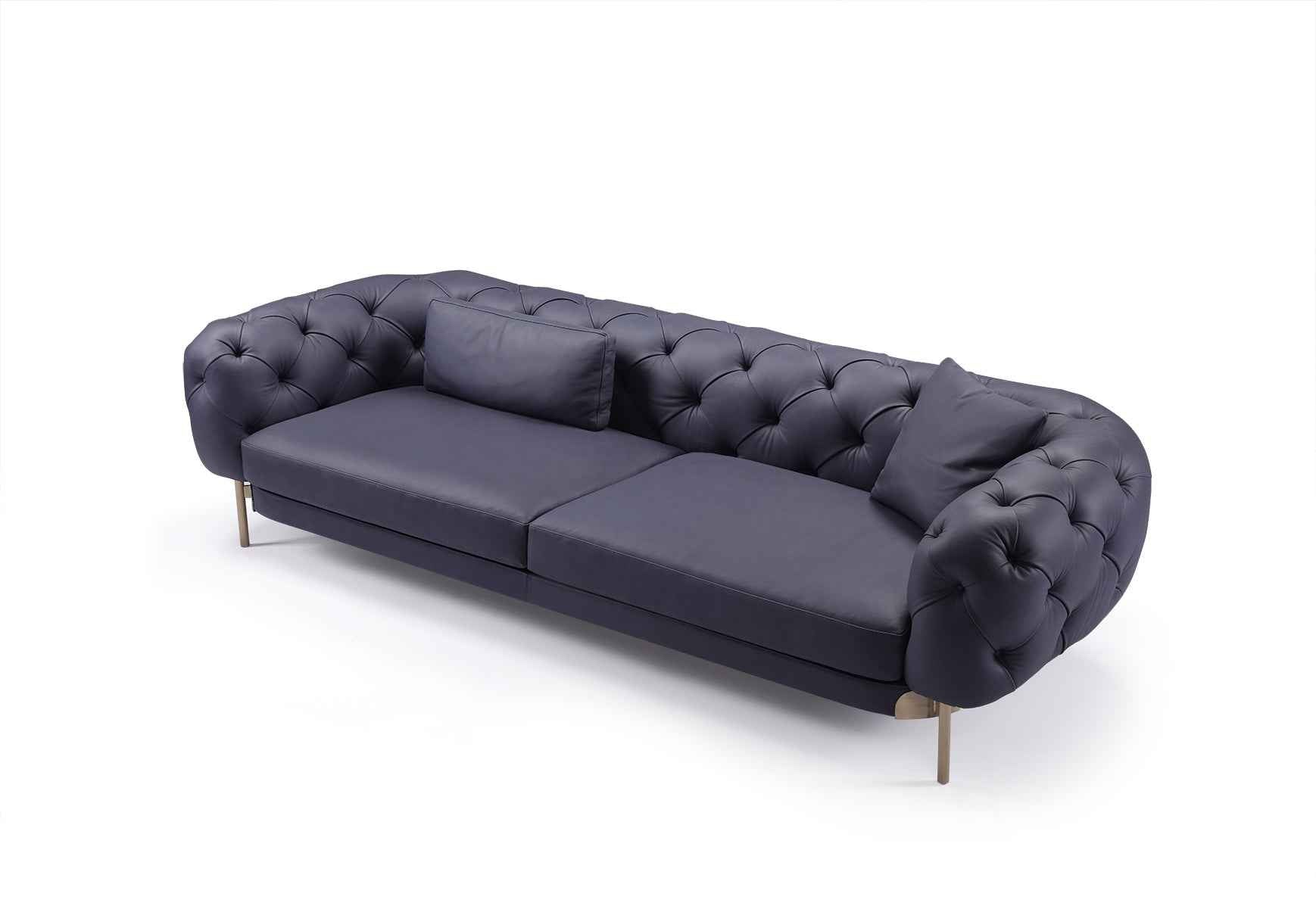 Italian minimalist A60 leather sofa with waist pillow and throw pillow VJ5-2006 sofa