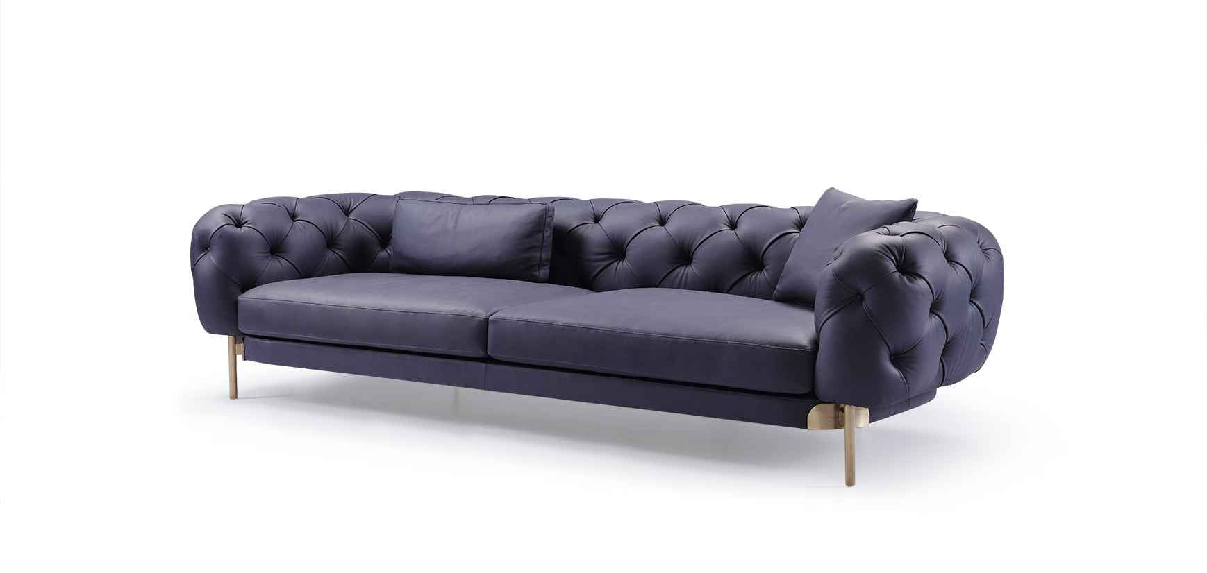 Italian minimalist A60 leather sofa with waist pillow and throw pillow VJ5-2006 sofa