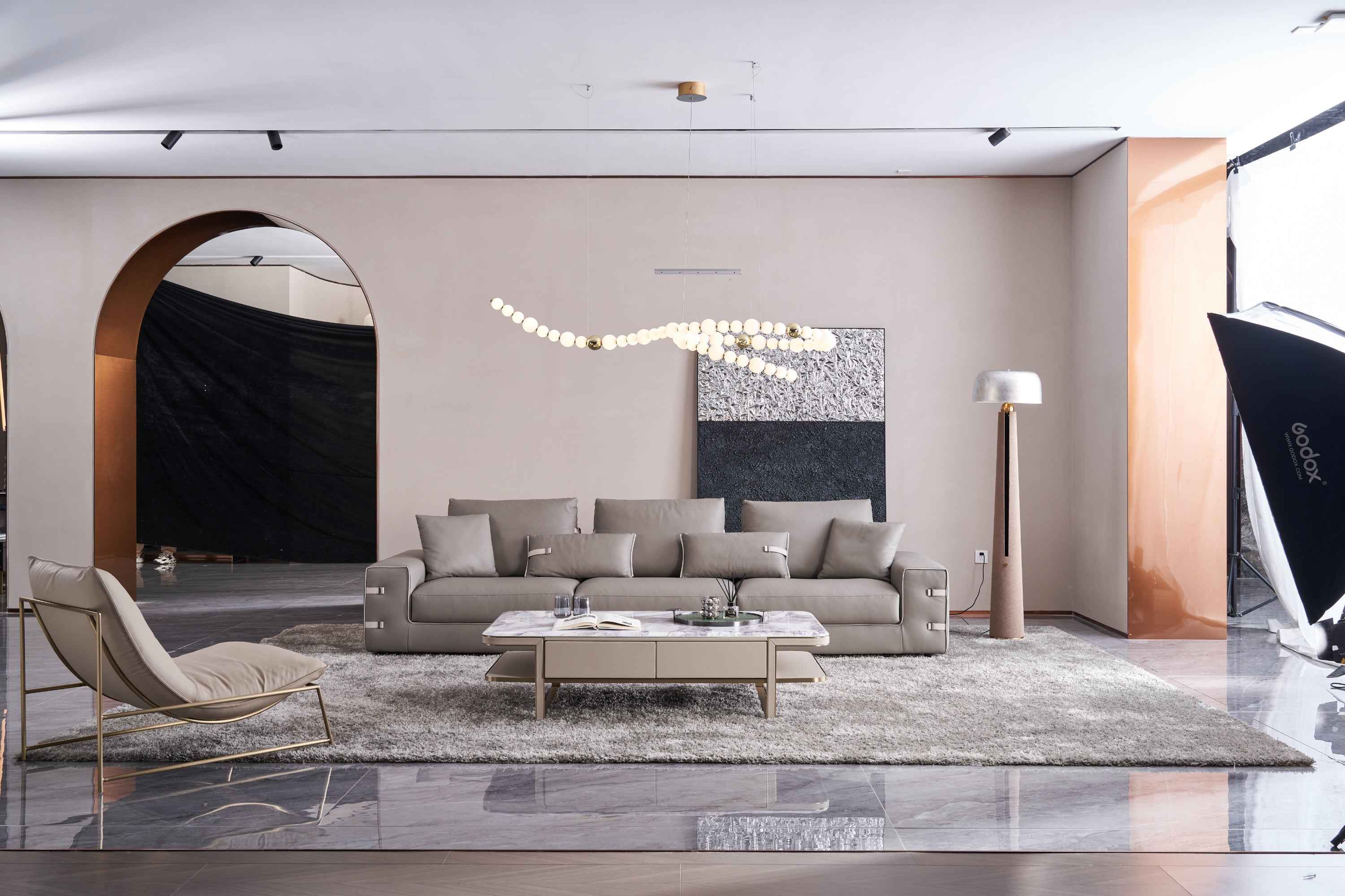 Light Luxury Square Marble Double-decker DC3-053-1 Coffee Table