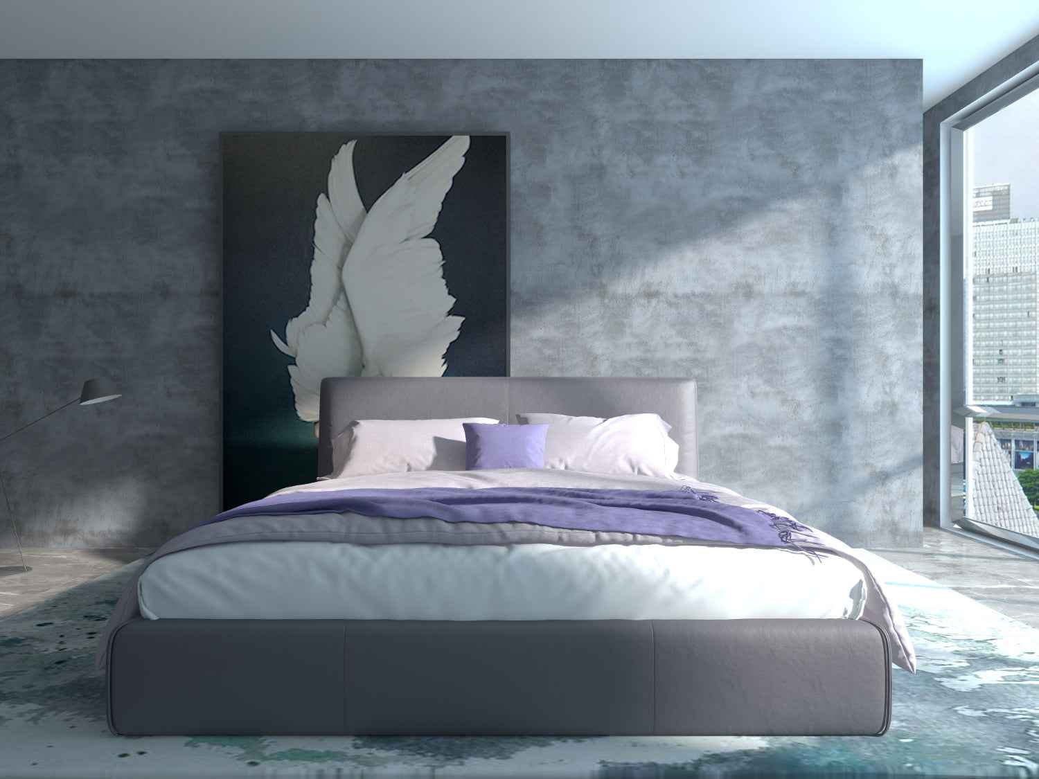 Minimalist Beige Leather KB-VVCASA-BED-VX1-1803-1 Bed