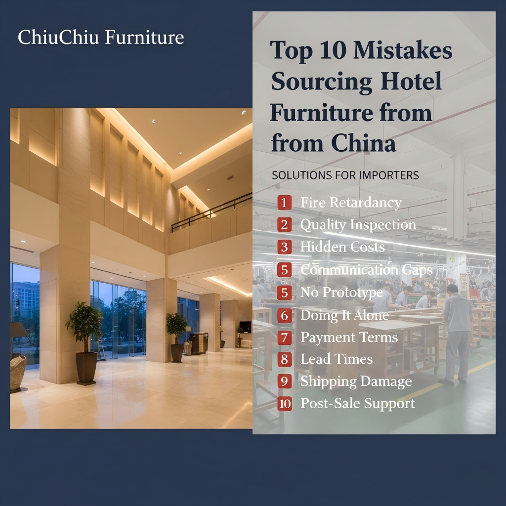 Top 10 Mistakes When Sourcing Hotel Furniture from China (and How to Avoid Them)