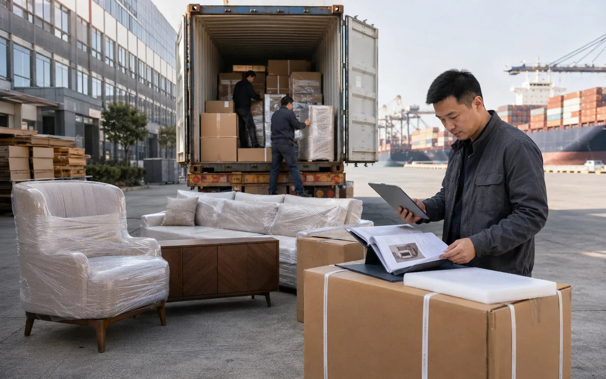 Import furniture from China to USA with factory export packing, sea freight and customs planning.