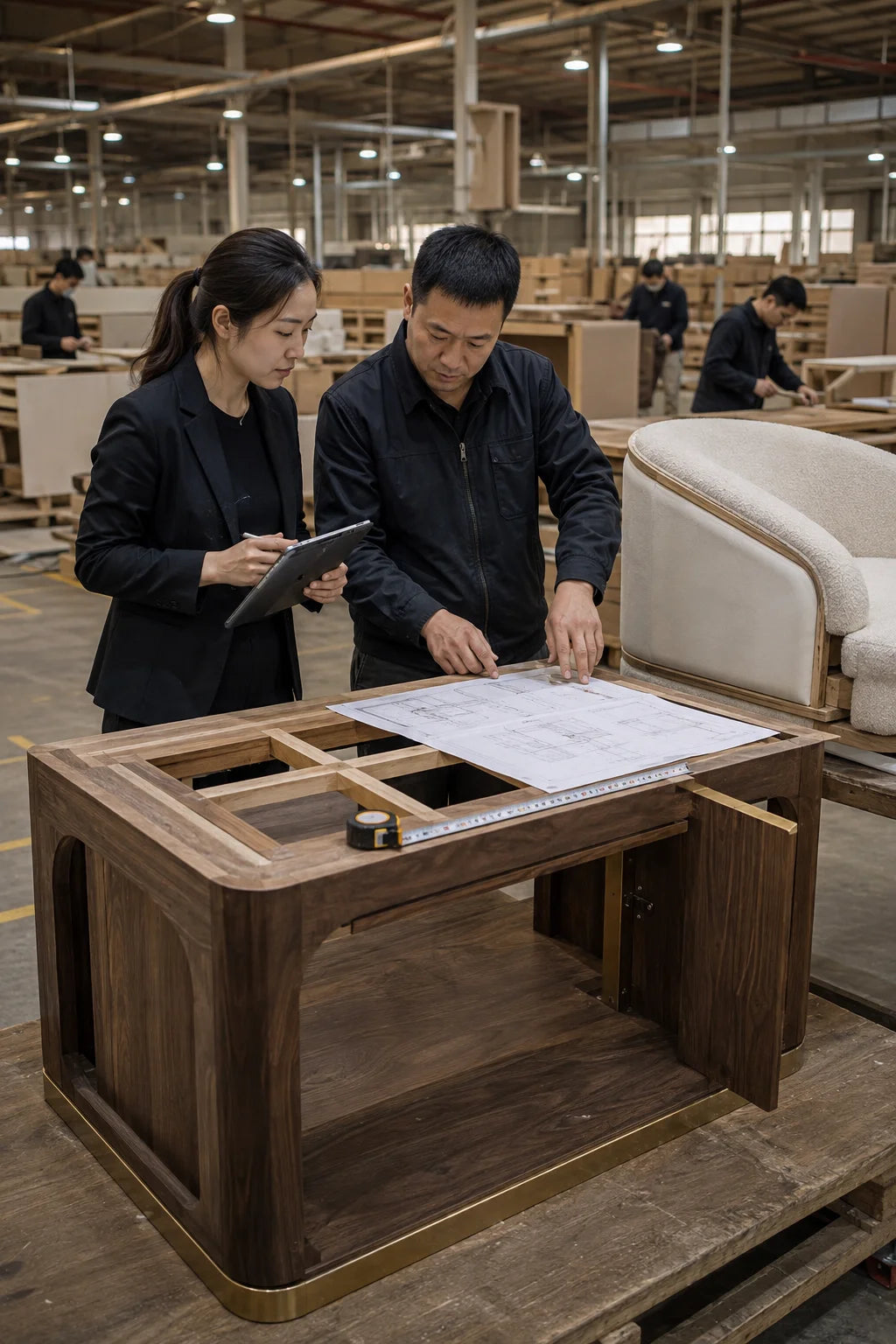 Furniture production follow-up on the factory floor