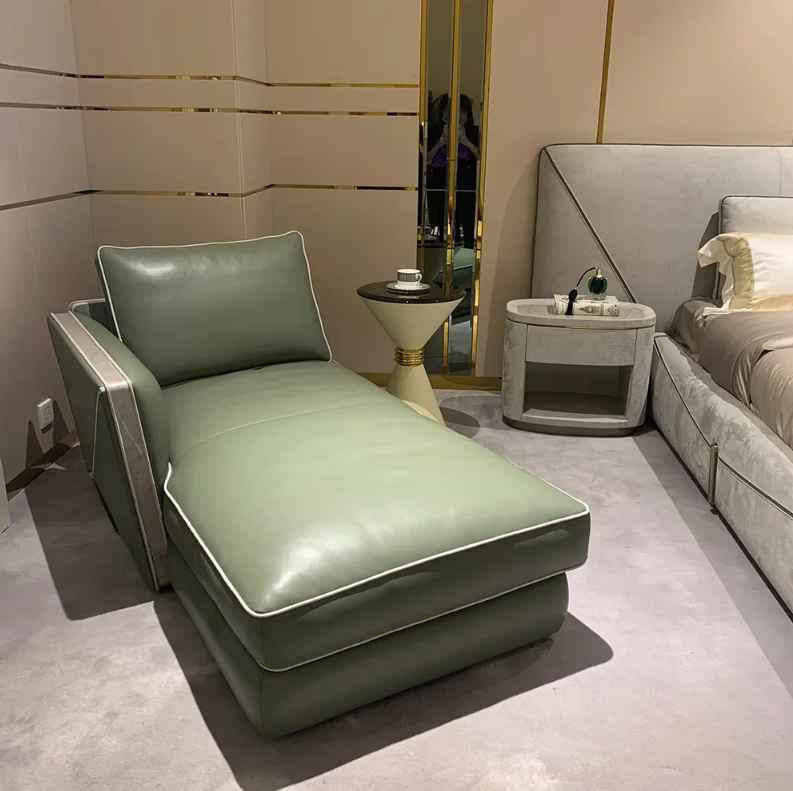 Antique Bronze Metal Finish Chaise Lounge Sofa W011SF10 Visionnaire style Bastian Dual Lounge chair Recliner Sofa