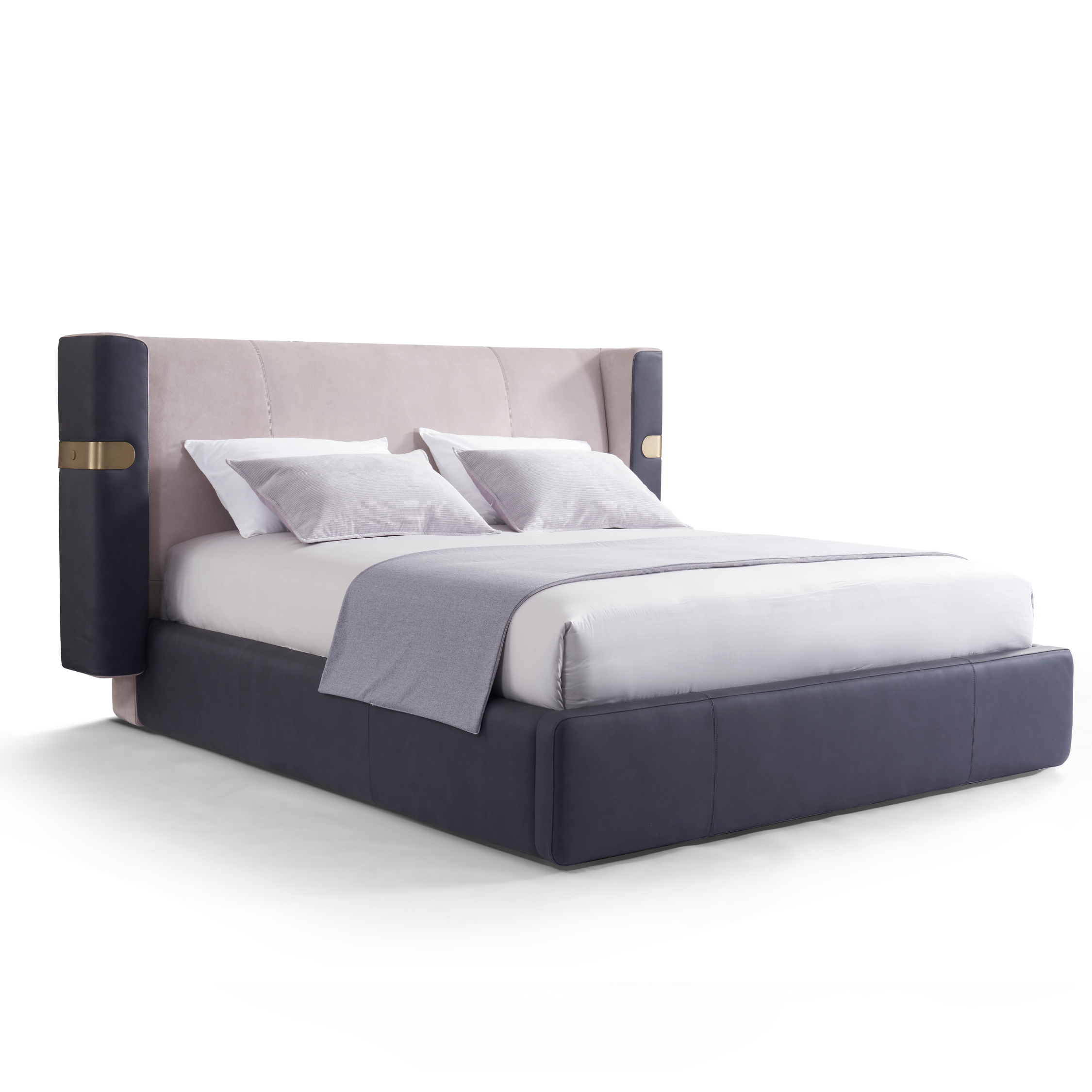 Italian minimalist design style AA52/A66 full leather cover bed KB-VVCASA-BED-DX5-050-1 Bed DD