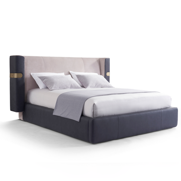Italian minimalist design style AA52/A66 full leather cover bed KB-VVCASA-BED-DX5-050-1 Bed