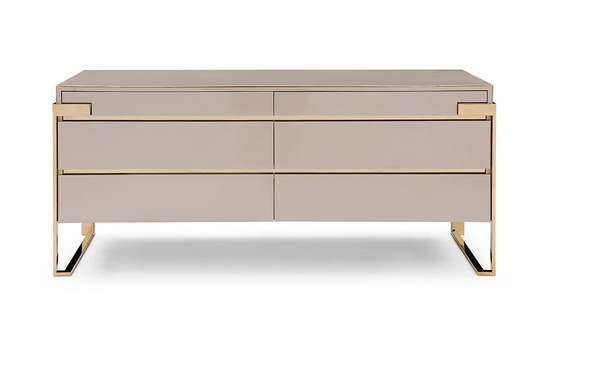 Modern Luxury Metal Base 6 Drawer Chest Cabinet W009B12B Fendi style Aura Chest sideboard