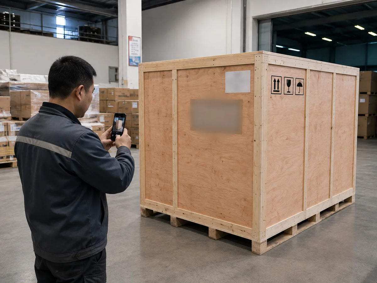 Arrival issue evidence showing packaging condition and furniture detail