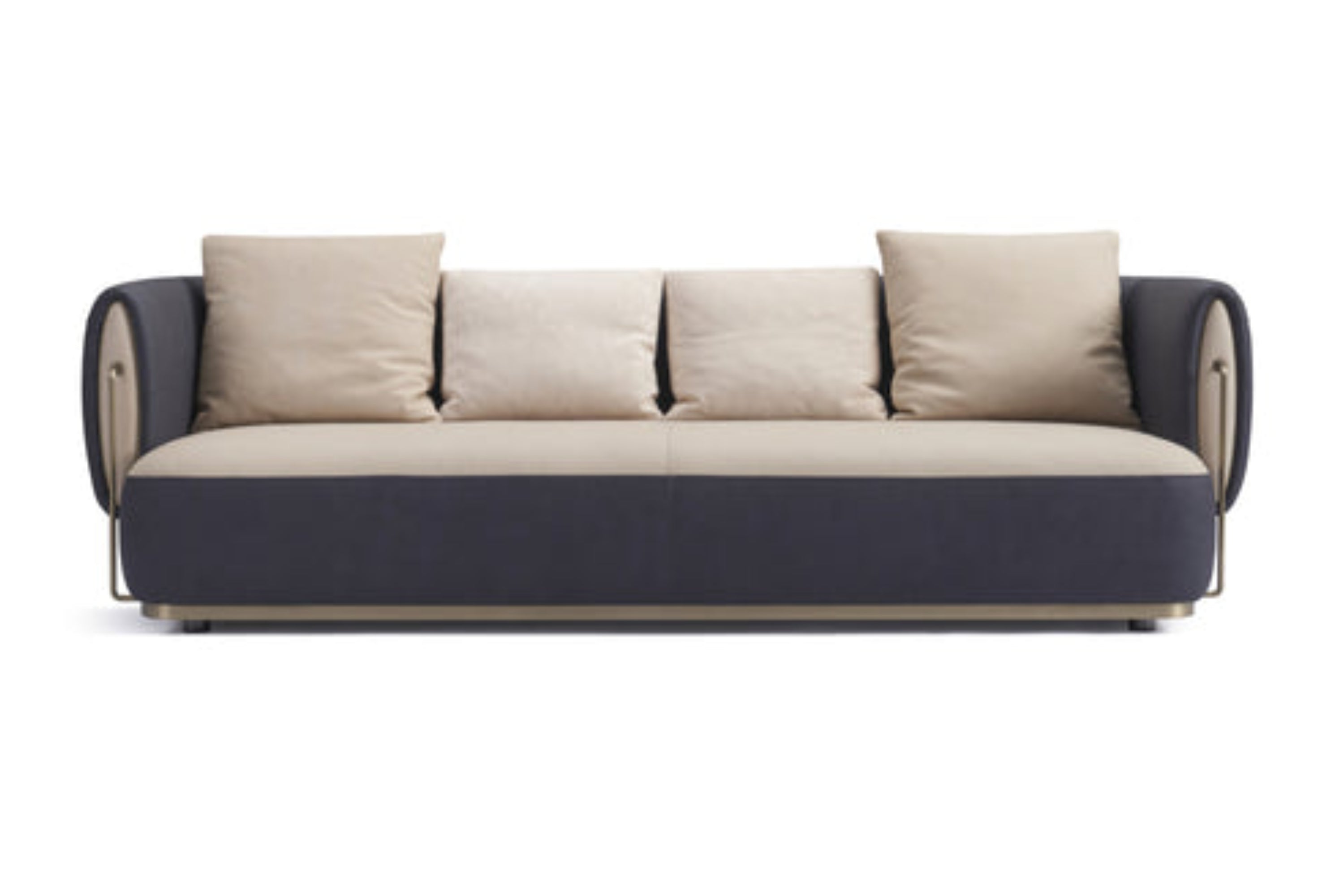 Modern Minimalist Full Leather Grey Sofa DJ5-060 Sofa DD