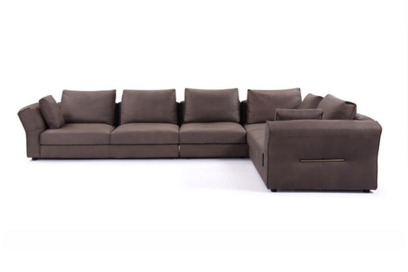 The perfect combination of practicality and art red acorn wood strip Italian minimalist sofa VJ1-1829 sofa