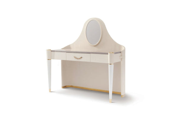 White Leather Elegant Bedroom Dressing Table With Mirror W005B13 Bentley DRESSING TABLE