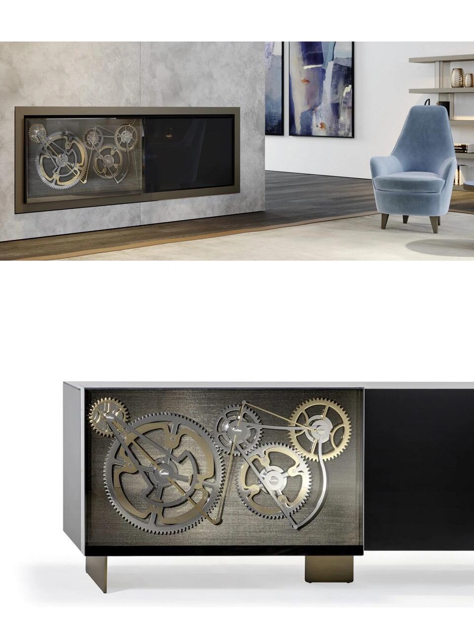 A Ritual to Revel In: High-Tech Sideboard with Mechanical Gears