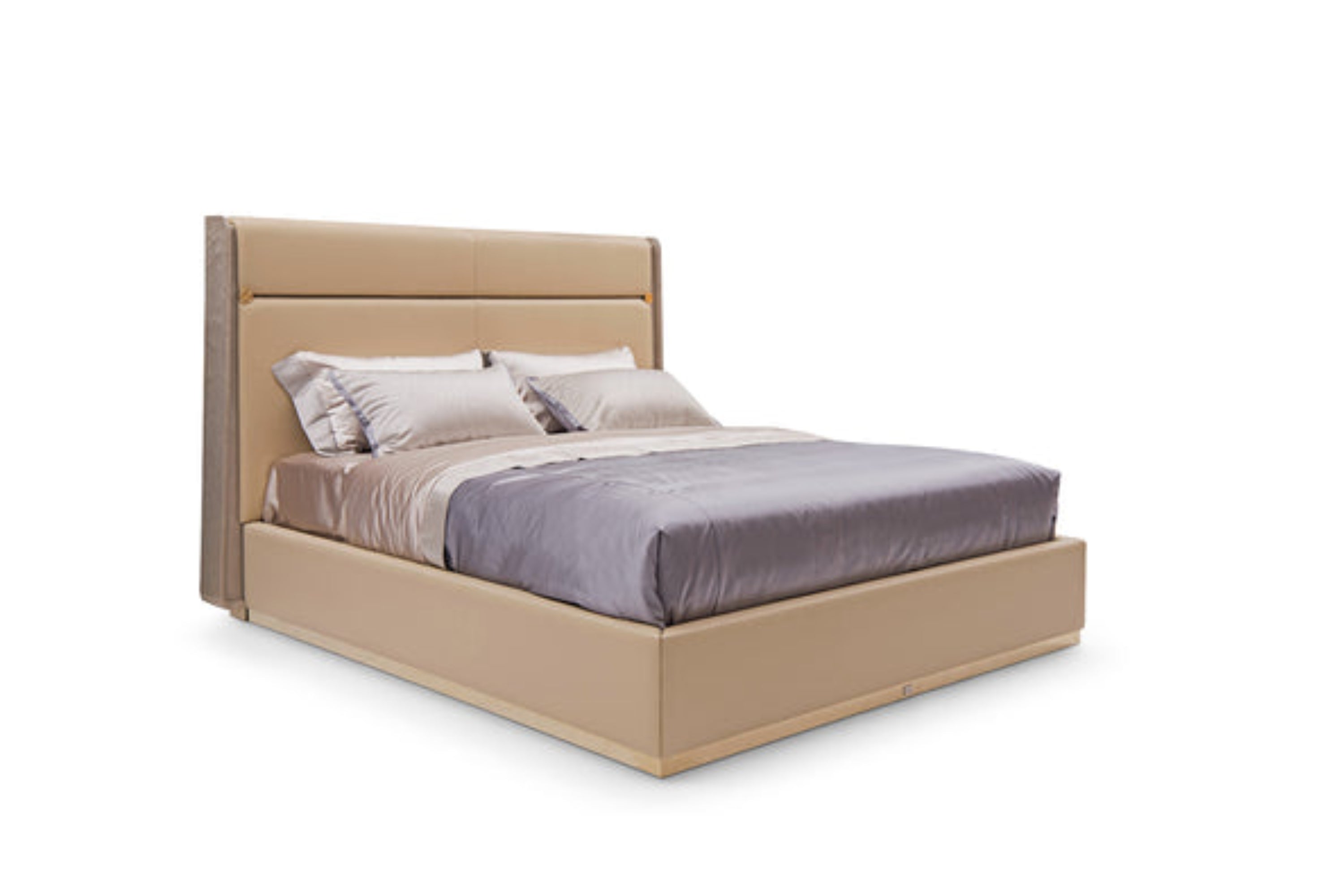 Leather Upholstery Headboard High End King Size Bed W012B10 Bentley Be chiuchiufurniture