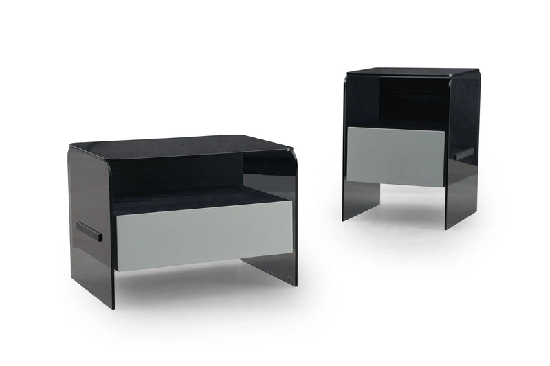 Minimalist Black Glass HX-2066-2/3 Bedside Table VV