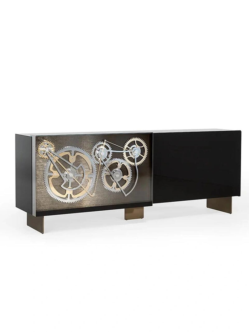 A Ritual to Revel In: High-Tech Sideboard with Mechanical Gears