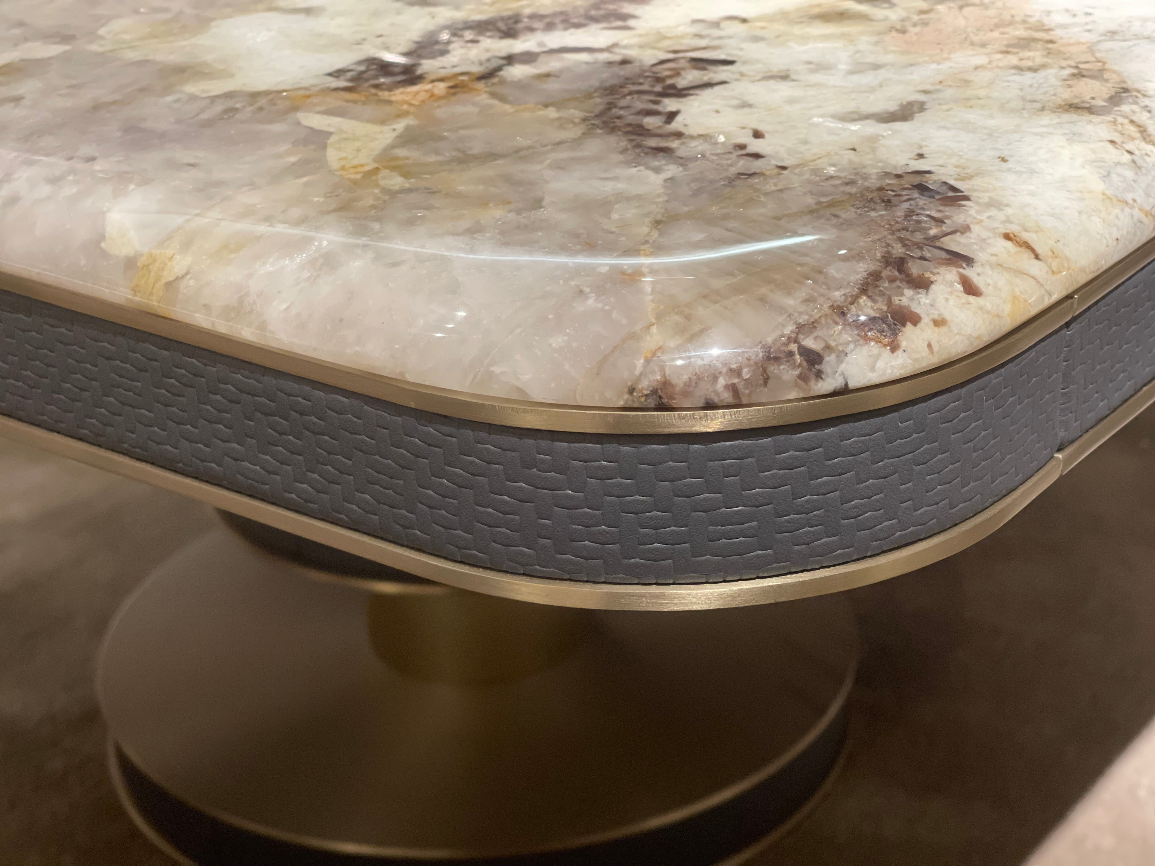 Modern Meets Artistry: The Van Gogh Marble & Champagne Gold Encounter DC3-069-1 Tea table