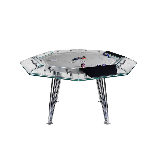 (Marble on chip, matte cloth)CRYSTAL GLASS  8-PERSON POKER TABLE