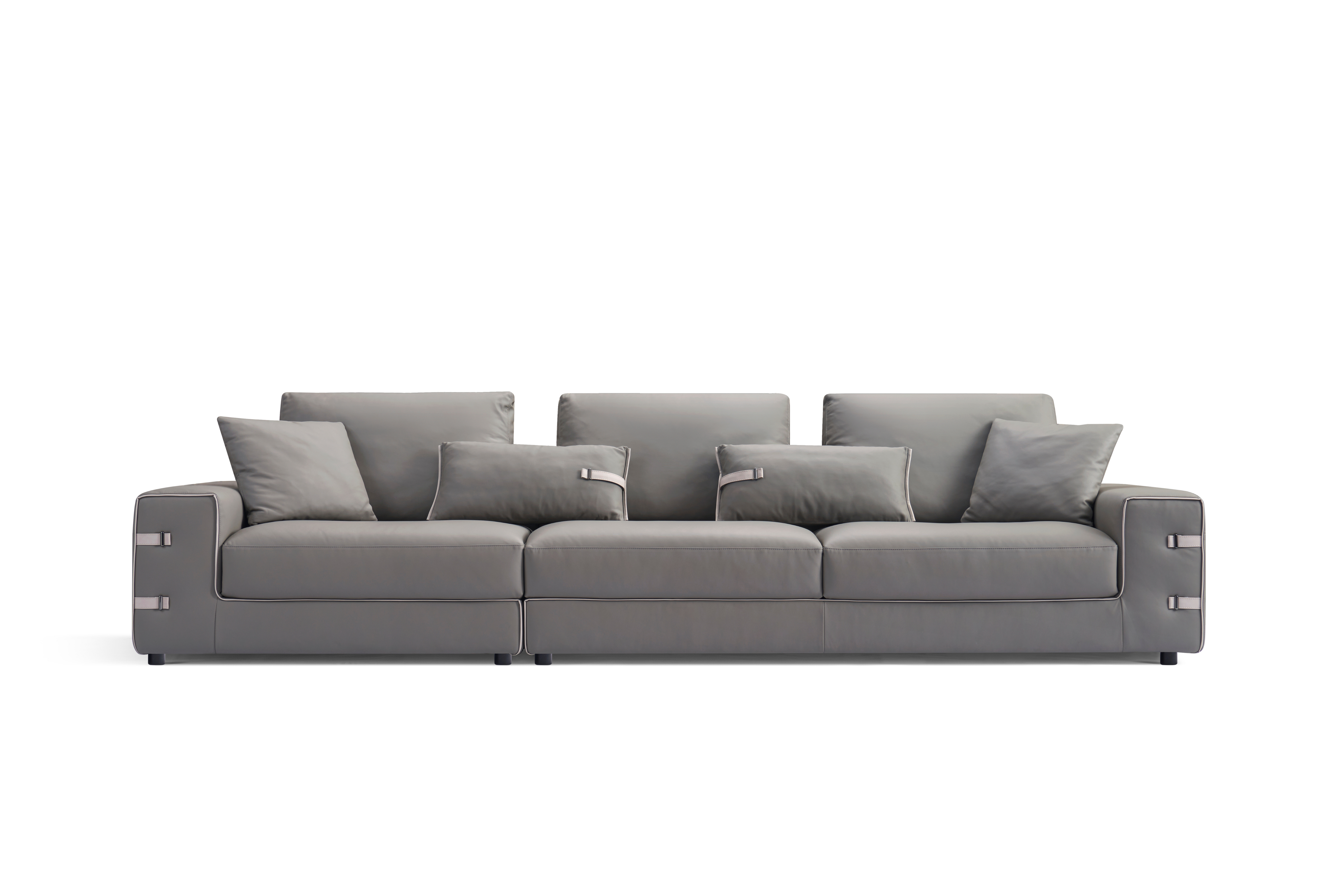 Italian minimalist FA96 leather sofa with AB08 detail and multi-functional throw pillow combination VJ5-2101 sofa DD